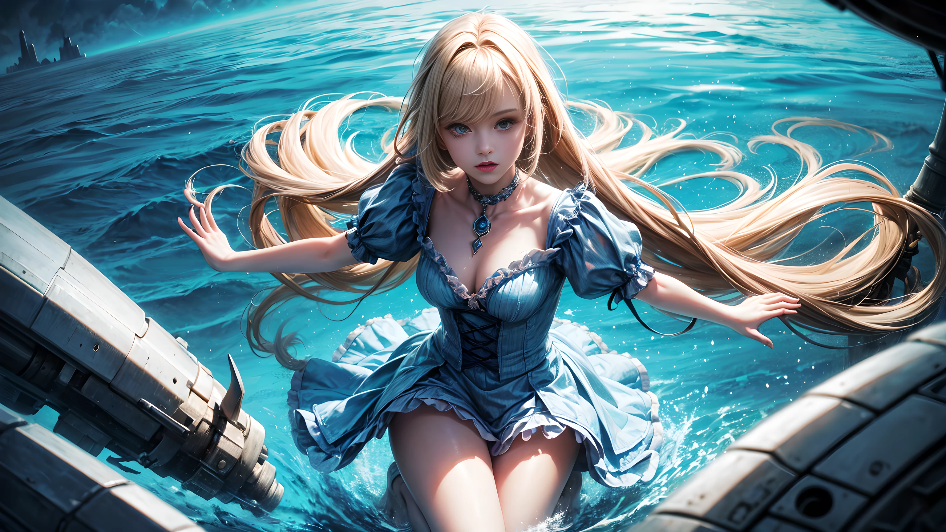 Alice in Waterland, Ultra High Resolution,Ultra detailed, Masterpiece, beautyfull,