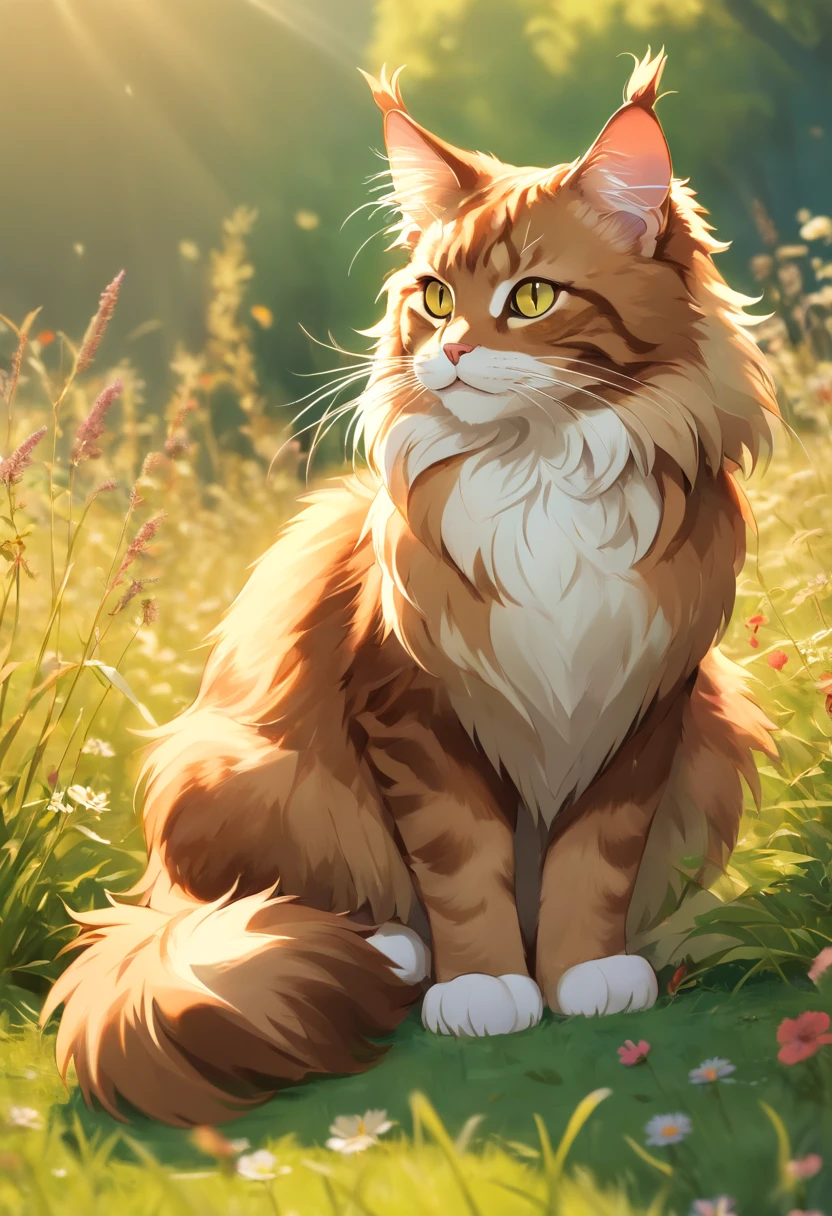 "Generate ultra-high-definition images of chic cats, Classic Cat Pose. Using advanced macro photography techniques、Highlights the intricate details of the cat's coat, mustaches, And expressive eyes.
Place the camera at the cat's eye level, Create an intimate connection between the viewer and the cat subject. Implement a wide aperture for a shallow depth of field, Make the cat stand out clearly against a gently blurred background.
Improve lighting to emphasize the texture and contours of the cat's body, Using the software, Remove coarse shadows、, cosy atmosphere.
Catch a cat in a relaxed position, But balanced, Show your flexibility and elegance. Try to capture the moment in natural movement, Stretching, grooming, etc., To convey a sense of authenticity.
Implement post-processing techniques to improve image clarity, contrast, and color balance, Secure all aspects, From the intricate patterns of cats to their intense gazes, Rendered in stunning detail.
Finally, convey the gentle beauty and innate grace of the cat,, Capture fleeting moments celebrating the unique essence of a cat's curiosity and balance." ((Maine coon)), ((Background: meadow)), ((golden hour light)), ((majestic)), ((chocolate cat)), ((old cat))