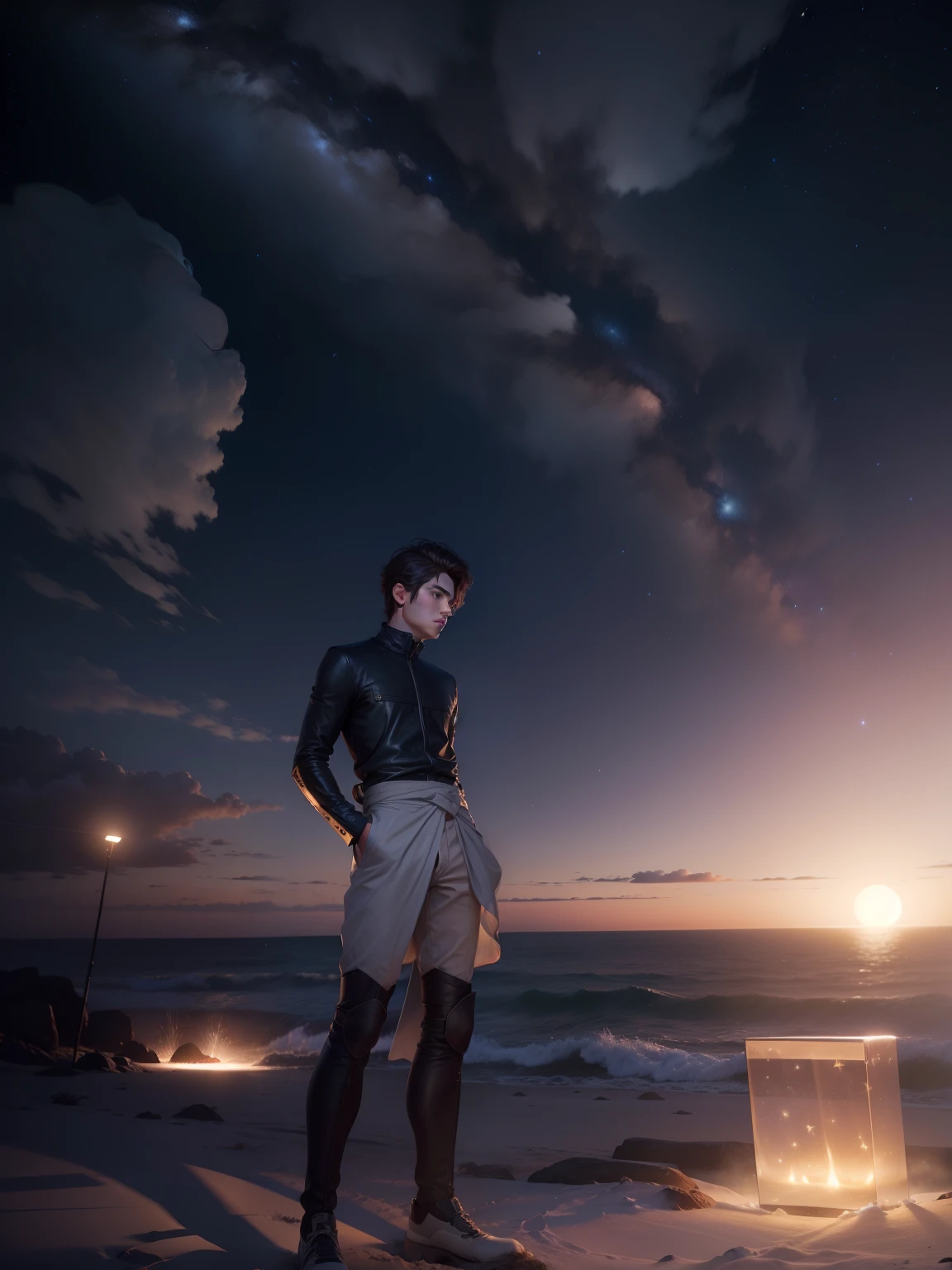 Change background to star night, realistic face,ultra realistic ,8k resolution,boy
