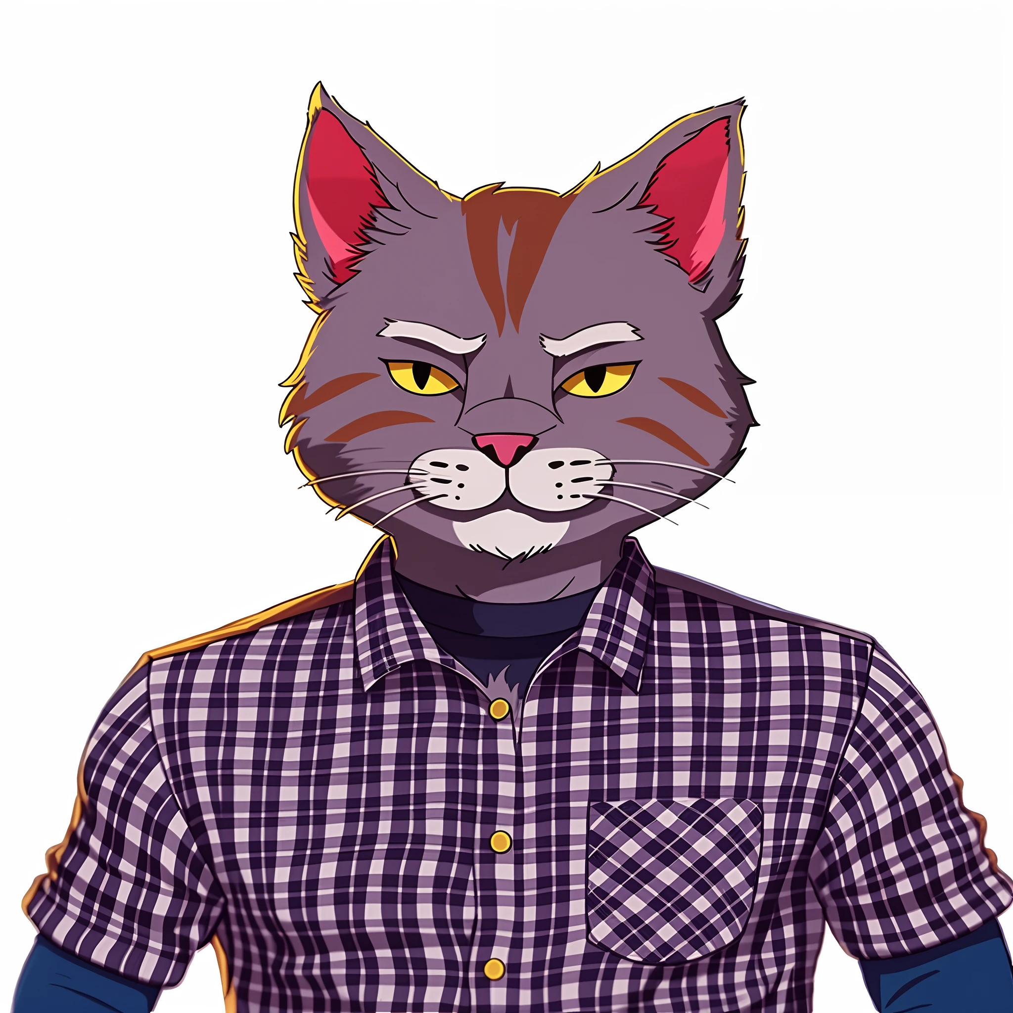 There is a man wearing a cat mask with a shirt, Retrato de personagem peludo, Antro Gato, um Antro Gato, sem linha, cat head, peludo do gato, Gatopomorphic Antrum, illustration of a cat, Retrato de um clube da obra-prima, Retrato de BoJack Horseman, Retrato de um clube, personagem peludo, Gato. Pintura digital, superhero with a cat head