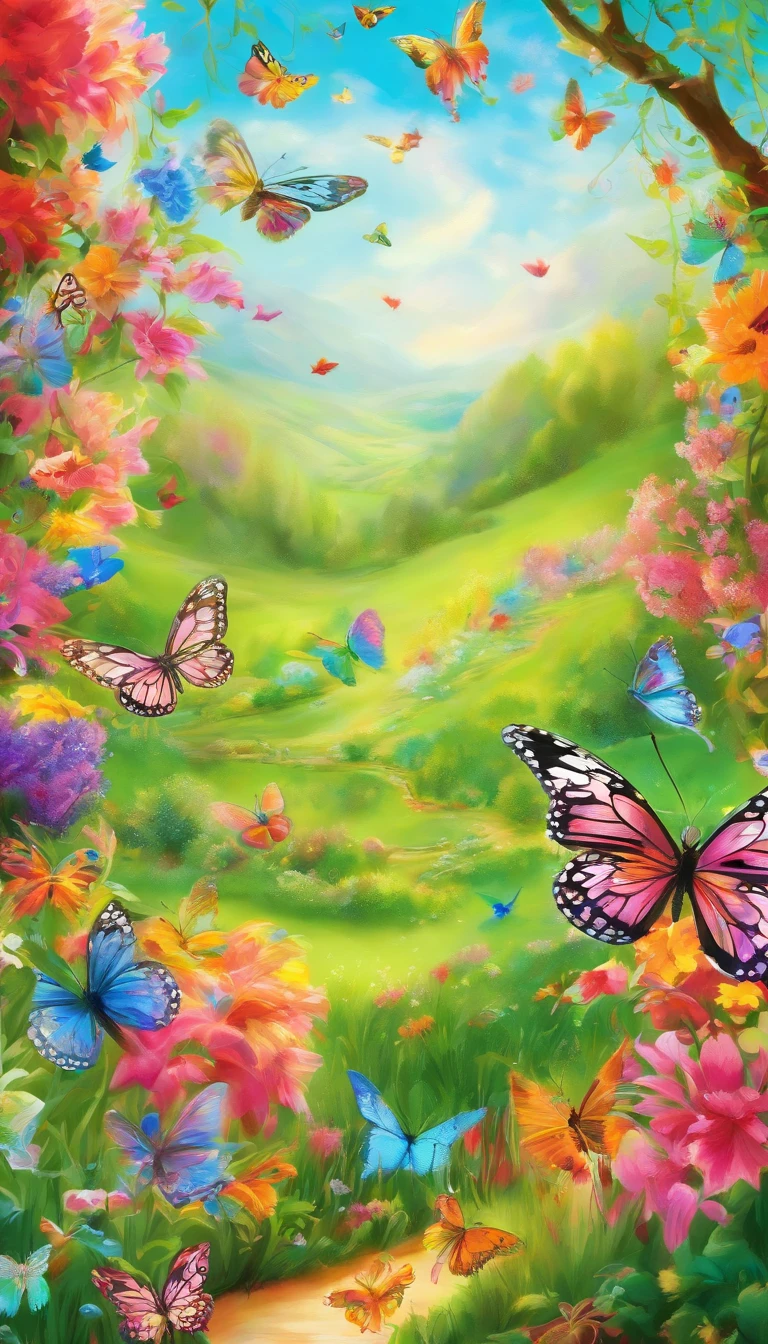 (best quality,4k,8k,highres,masterpiece:1.2),ultra-detailed,(realistic,photorealistic,photo-realistic:1.37), whiskers playfully pounces on colorful butterflies, sun-drenched park, vibrant colors, soft and warm sunlight, glowing flowers, lush green grass, shimmering butterfly wings, playful movements of whiskers, joyful atmosphere, sparkling light, whimsical scene, energetic and lively, lively park activity, delightful springtime, mesmerizing details, realistic portrayal of whiskers, captivating nature, cheerful and vibrant, delightful playfulness
