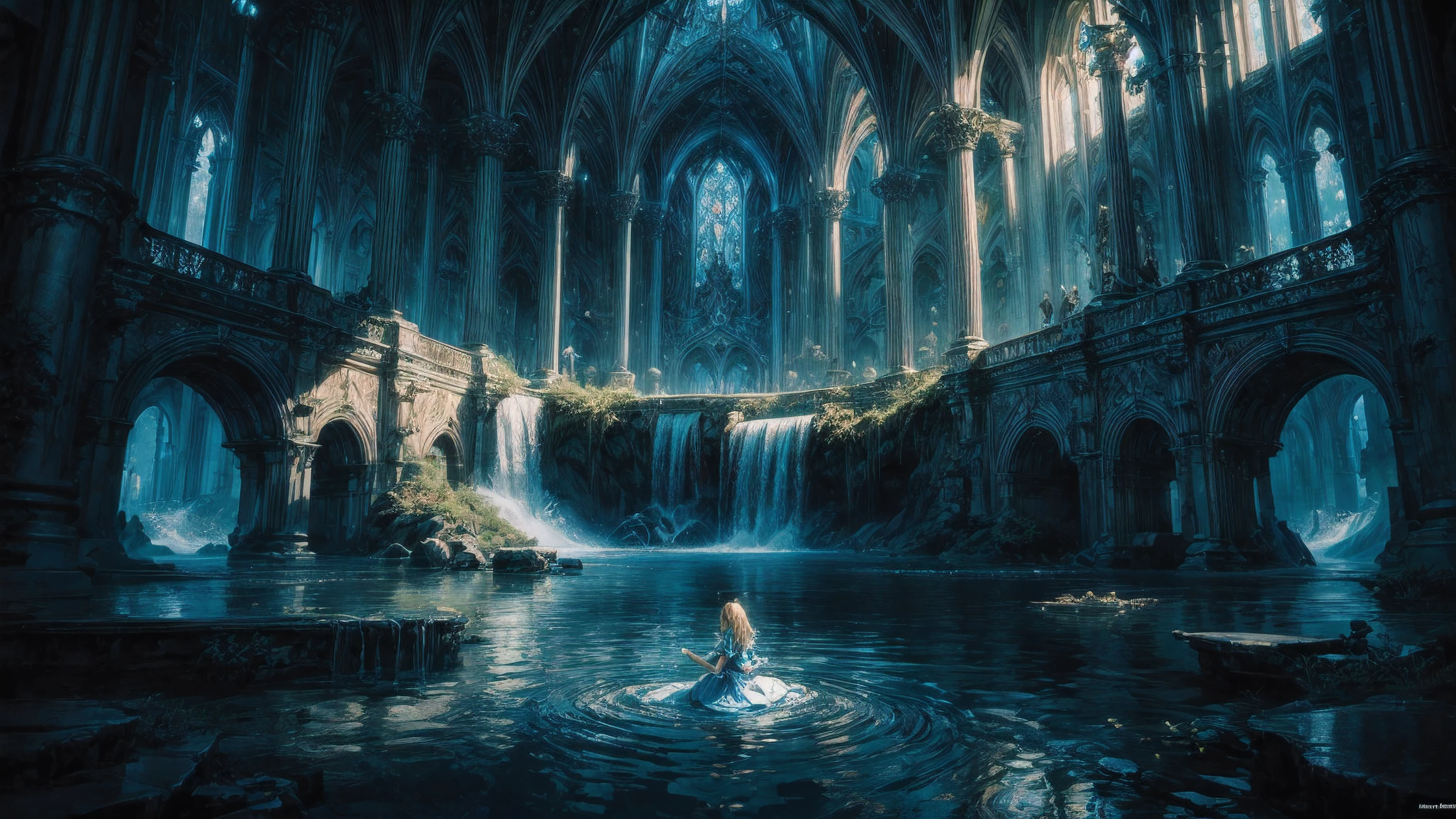Alice in Waterland, Ultra High Resolution,Ultra detailed, Masterpiece, beautyfull,