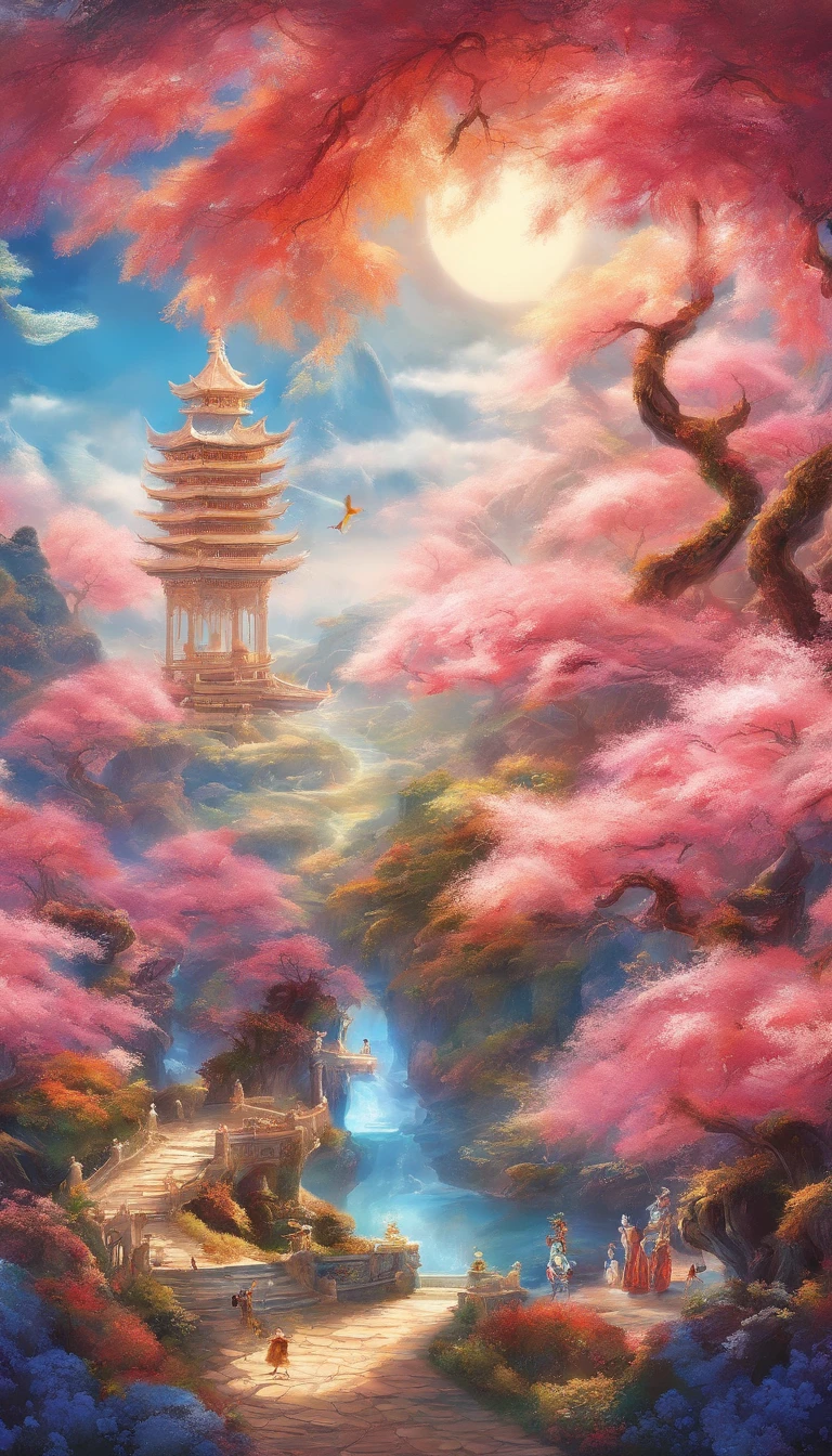 Blue sky in dreams,baiyun,Super ethereal me sky,Thick white clouds,Like white clouds in a fairyland,Dragons fly like phoenix dancing clouds,(ultra-realistic realism),(Unreal style),(8k wallpaper),(light and shadow effect),rendering by octane,White balance design,Extremely detailed picture depiction,wide angles,depth of fields,tmasterpiece,realisticlying,Beautifully depicted,A detailed,acurate,Works of masters,tmasterpiece