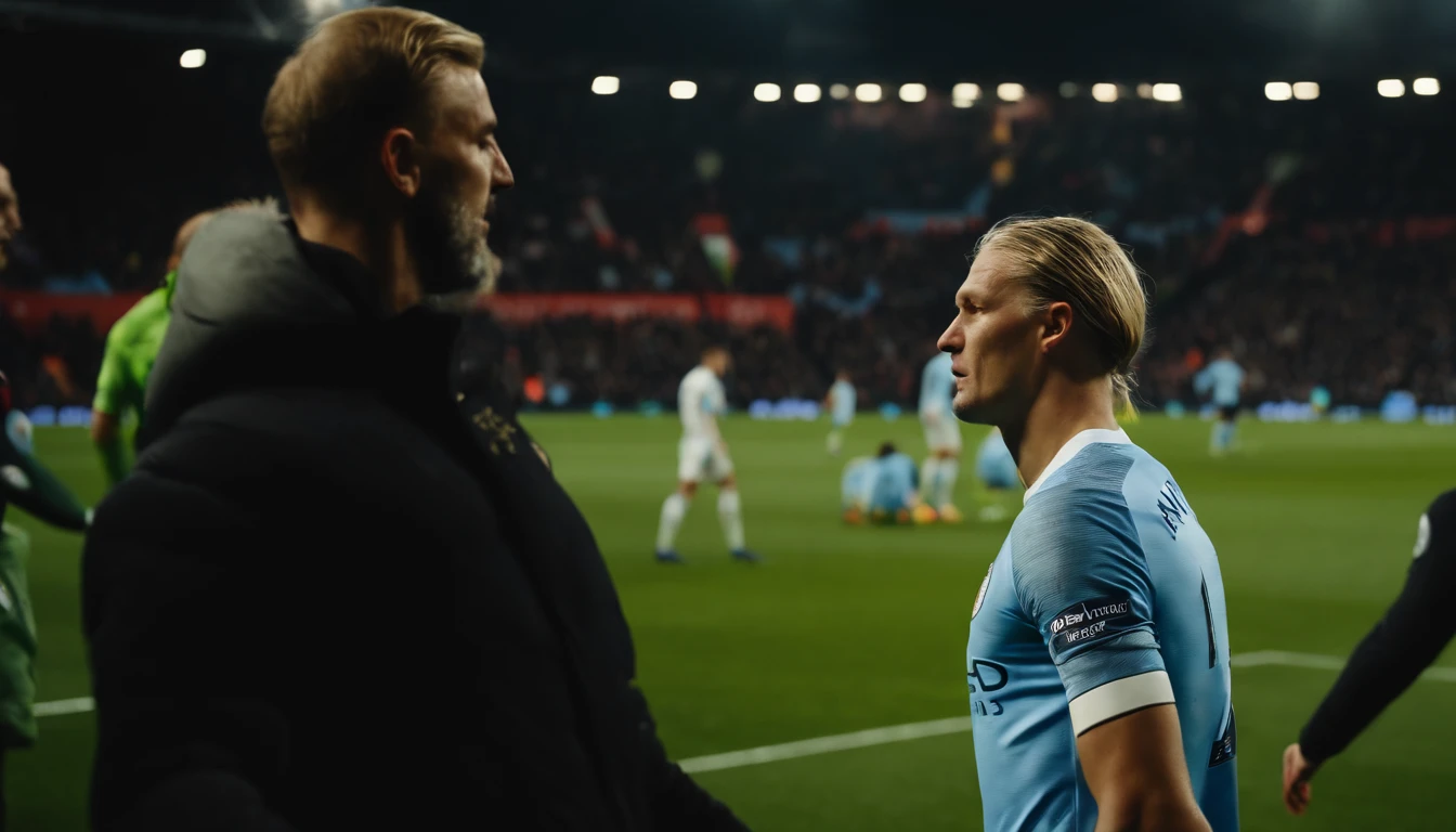 Earling Haaland playing for Manchester City