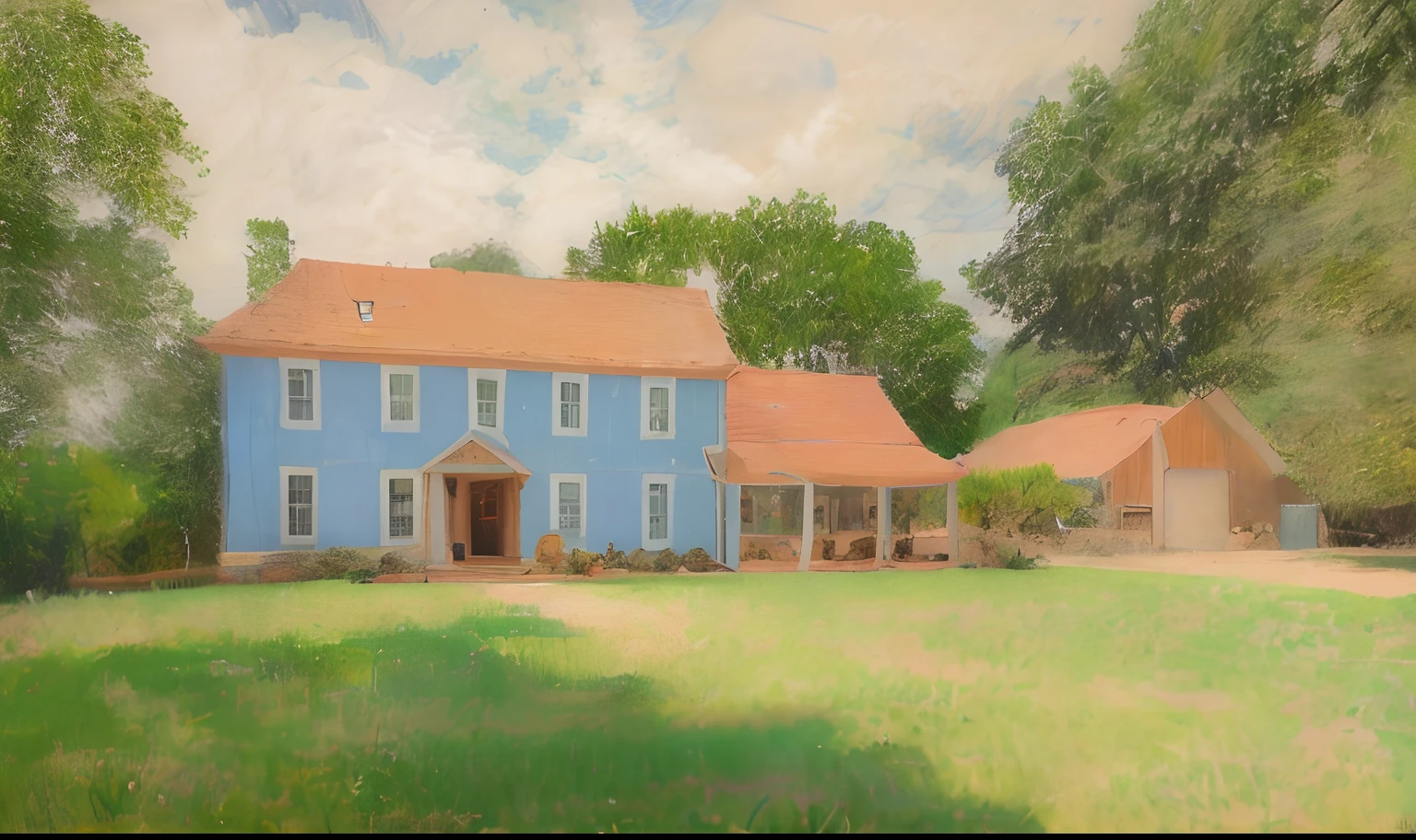 Pintura de un paisaje amplio, casa en el campo, foto amplia, paisaje pintado, Landscape art, Obras de arte de paisajes, Paisaje brillante, Pintura de paisaje, Scenic landscape, Paisaje natural, Pintura de la naturaleza, Oil canvas, oil paiting, Acrylic art, Artistic landscape, Paisaje tranquilo, Landscape oil painting, Paisaje dichoso, en un paisaje sereno, Pintura de paisaje, Oil gasp on canvas