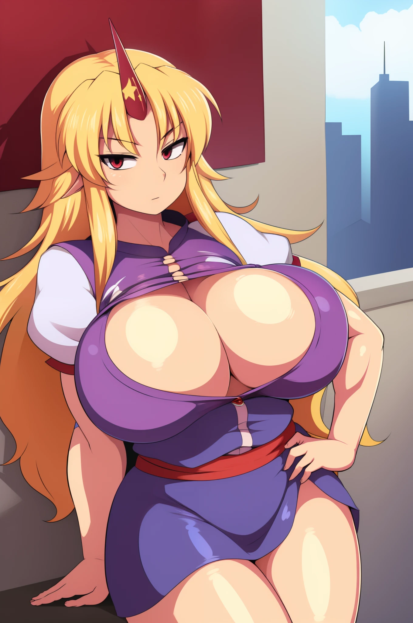 big breast, hoshiguma yuugi touhou
