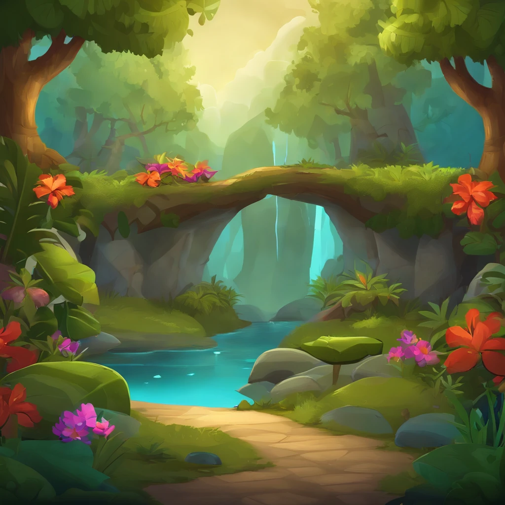 plataforma de jogo 2d, Magical forest background, video game scenario