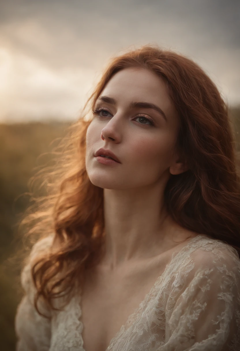 Um retrato evocativo de uma mulher de cabelos escuros por TJ Drysdale, fotografia premiada, wounded expression and protective pose, resolver em olhos deslumbrantes, cinemactic + dramatic portrait,, tragic + comovente, 16k --com 3:2