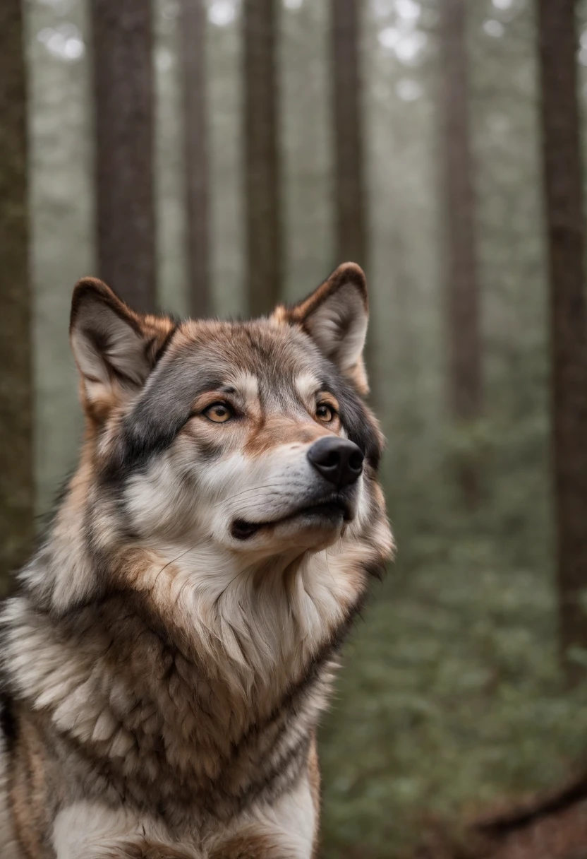 Wolf God, surreal, tense, cold, highly detailed, sharp, professional, 8k UHD, movie, dark, violent, outdoor, river, battle, chase, dramatic, vivid, tense atmosphere, rendering, epic, twilight, HDR, album cover, blizzard, lightning, disaster