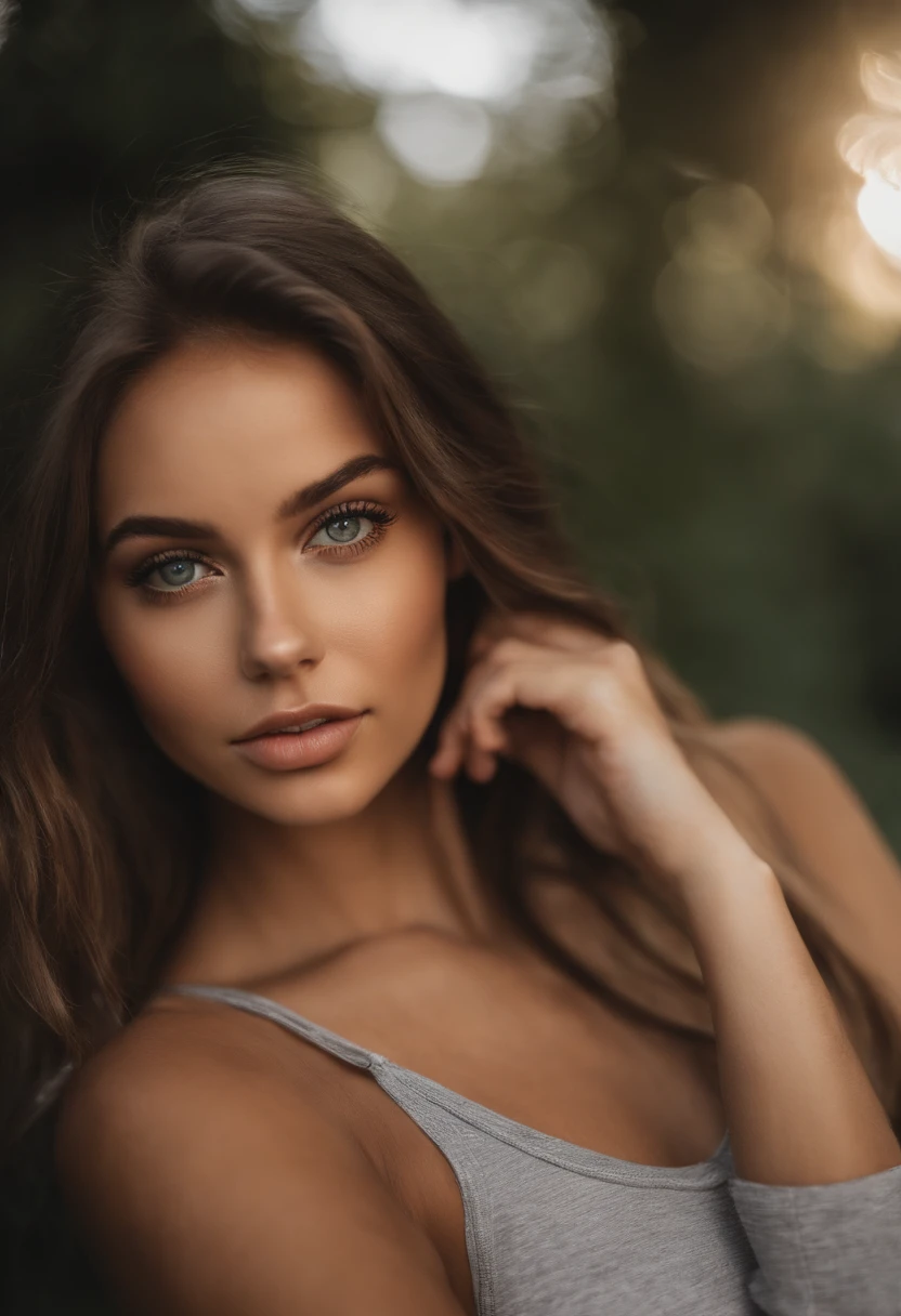 Femmes totalement Alafed , fille sexy aux yeux bruns, A hyper-realistic, Meticulously detailed, Portrait Sophie Mudd, cheveux bruns et grands yeux, selfie of a young woman, Violet Myers, sans maquillage, maquillage naturel, looking straight at camera, Visage avec Artgram, Maquillage subtil, De superbes photos du corps entier, dans la ville, Buste de taille moyenne、collants noirs,
