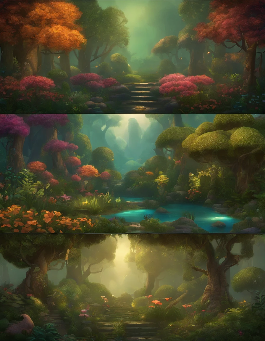 tileset's 2D 32-bit themed magic forest