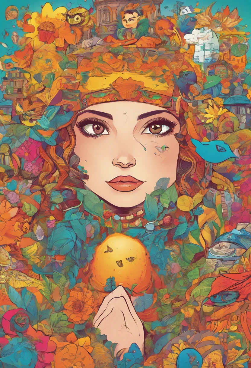 uma menina morena, com 5 anos de idade, um olhar triste em um orfanato, Playing with colorful pieces
