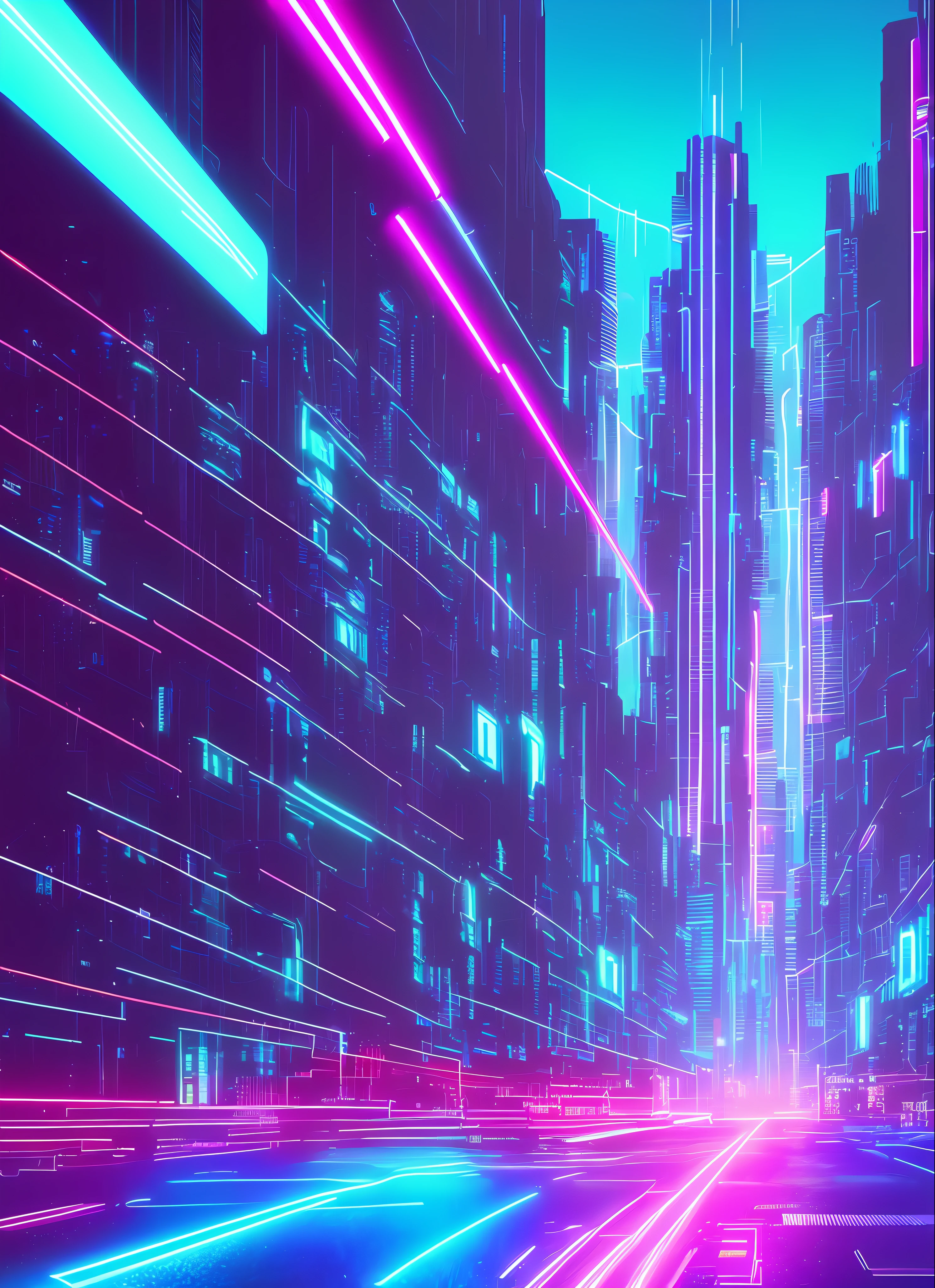 (masterpiece, top quality, best quality, official art, beautiful and aesthetic:1.2),(blue purple neon lighting), (vibrant glow), dynamic colors, striking contrast, futuristic vibe, electric energy,reflective surfaces,(cityscape:1.3),8k,official wallpaper, (cyberpunk:1.2) ,futrue