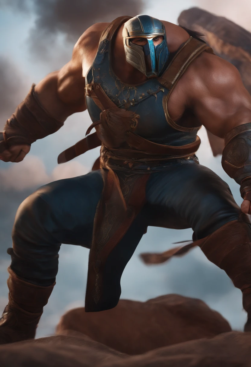 Create the above character with a fighting position.