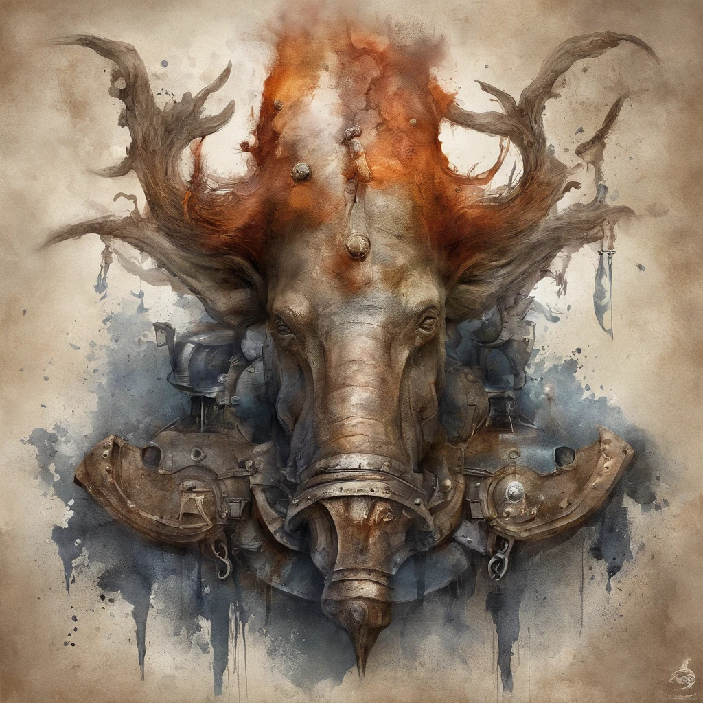 3D Головоломка , The look of a beauty  , Redhead, Explosive warhead, Machine Details, Built-in face, Dramaturgical art, photomanipulation, photo manipulation, decay,, official artwork, Unbelievably high detail, photoshop art, Noise effect, blau