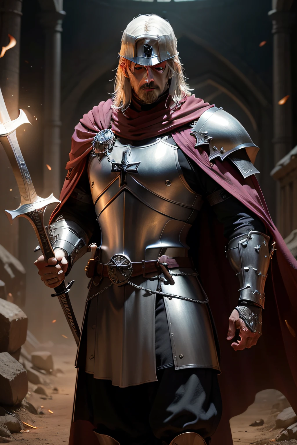 Generate the image of a badass Knight Templar