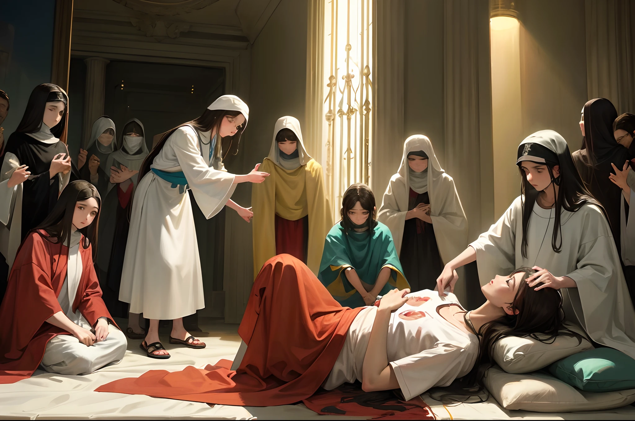 Uma imagem de Jesus Cristo curando um doente, to represent your compassion.