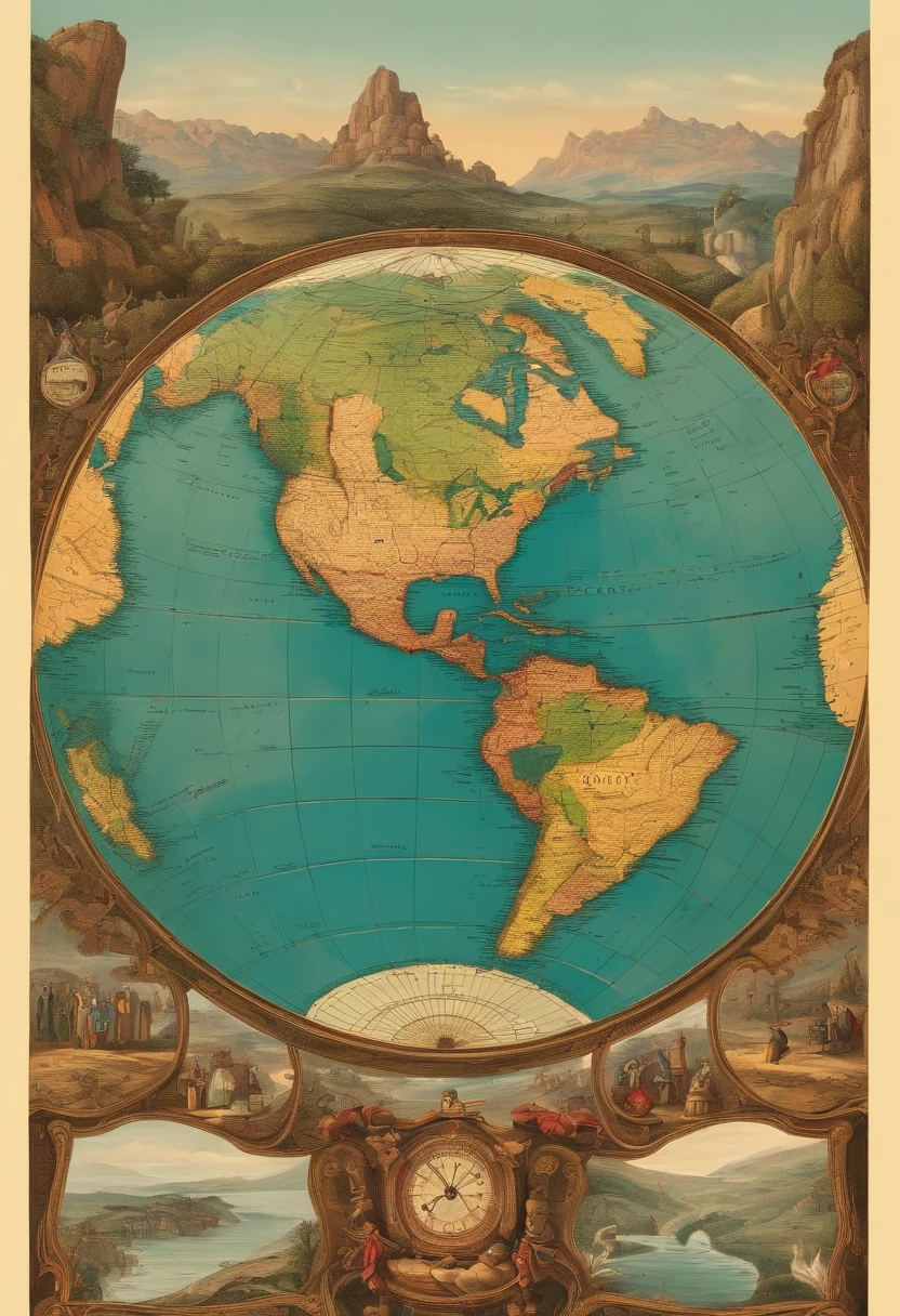 mapa do globo feita com temperos de cada pais