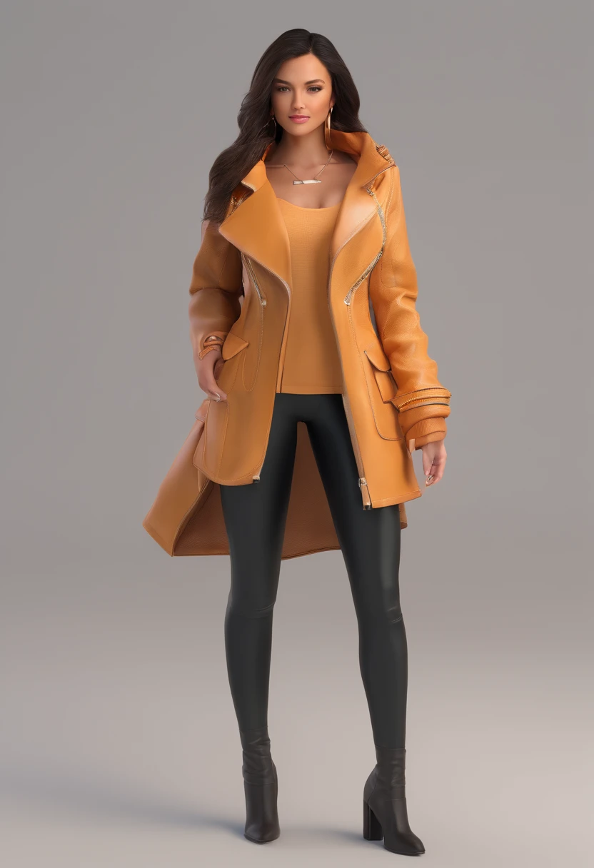 chaqueta de piel, moda, cabello rubio mediano, bronceado, fit, piercing, hembra