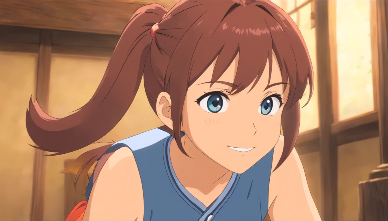 Sleeveless, pony tail, Japan girls, 8K, LAW Photos, Top Quality, Masterpiece, Realistic, Photorealistic super detail, one girls, Cute, The best smile, Beautiful eyes, hairlong, perfect facial features,