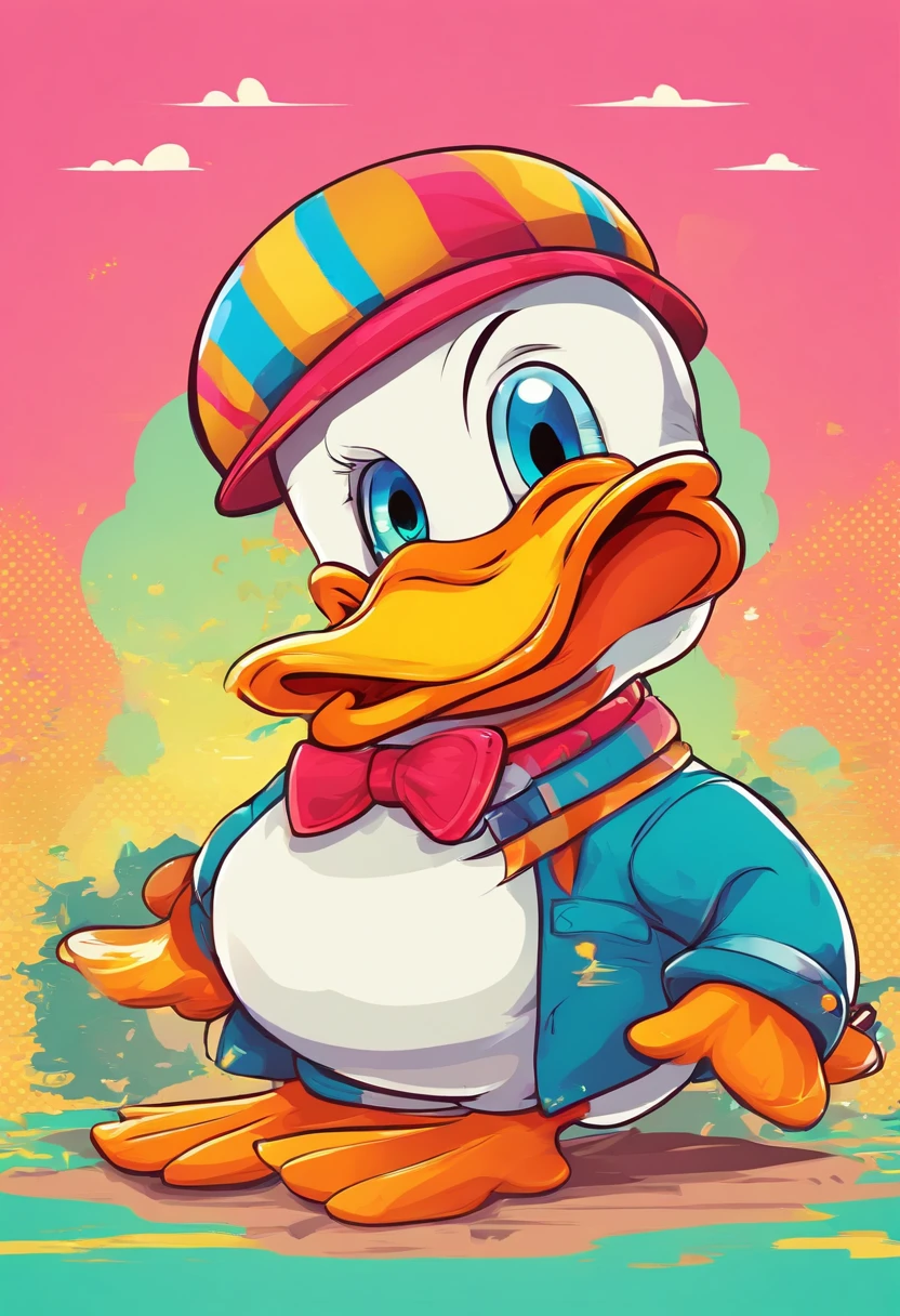 flat vector kids illustration duck on a plain background