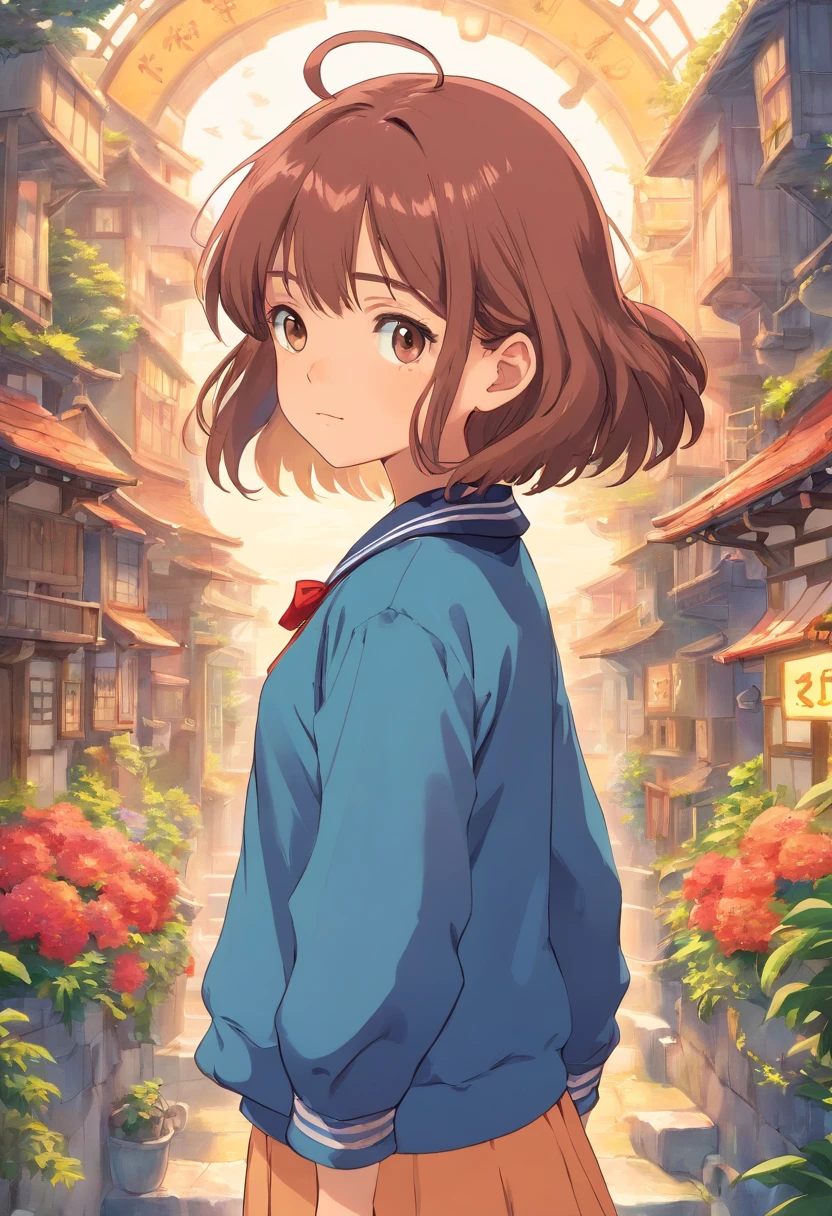 girl with　Panchira　a sailor suit　animesque　quadratic element　High quality