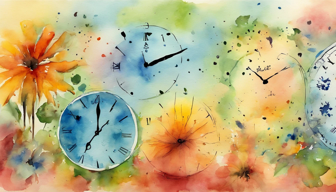 Ikari type clock、Watercolor touch