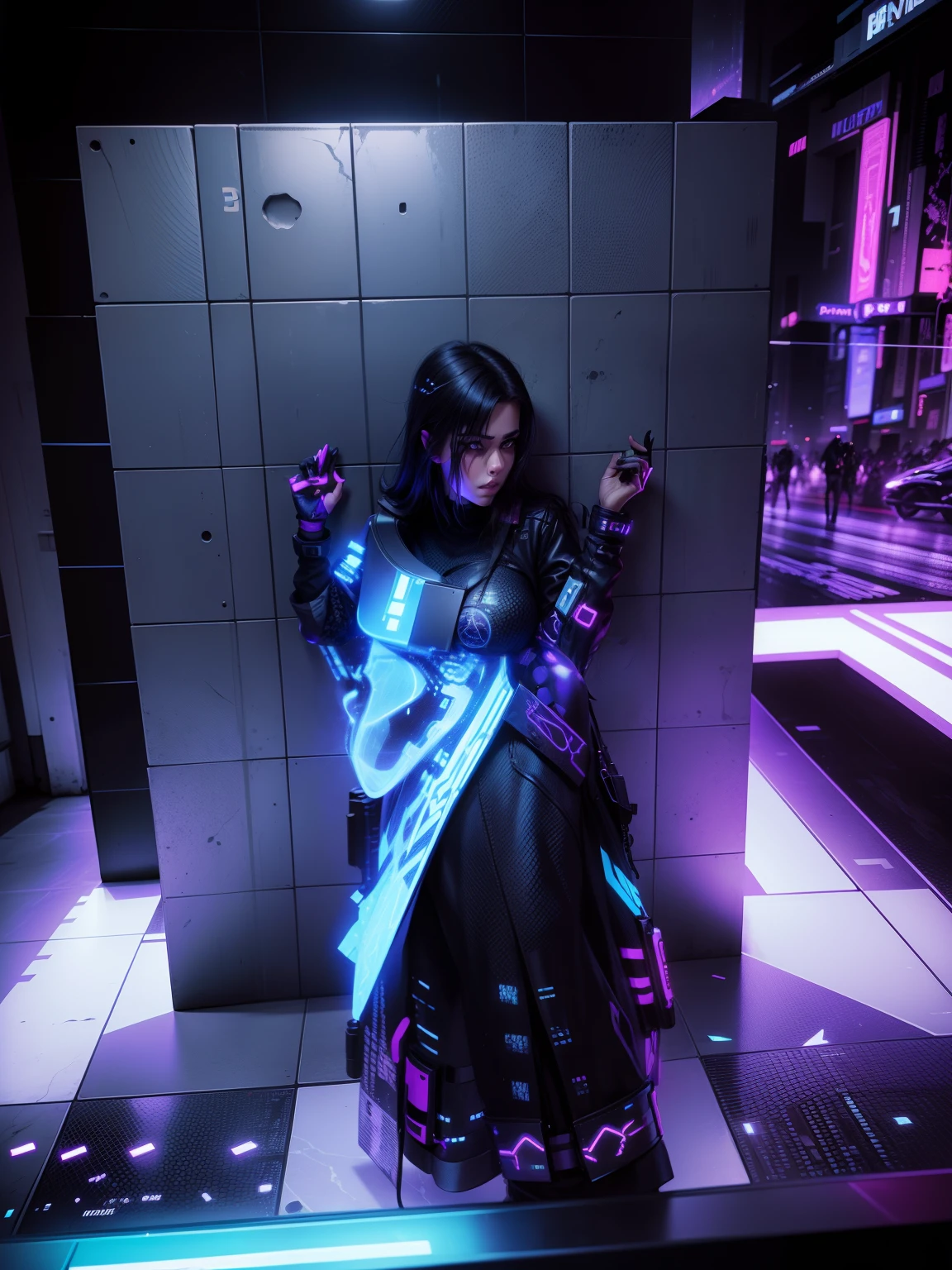 Change background cyberpunk handsome girl, realistic face, 8k, ultra realistic,