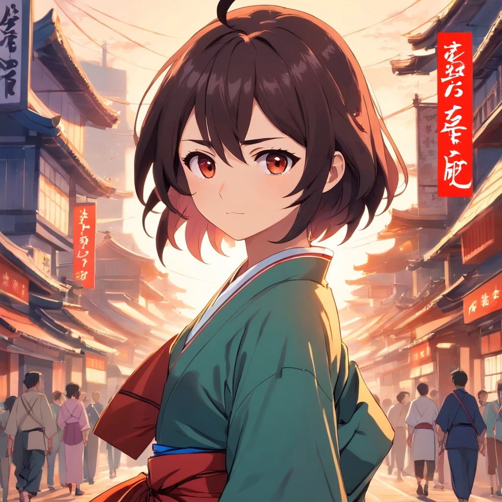Uma garota de 15 anos, com coisas semelhantes ao mundo de kimetsu no yaiba, ela vai ter cabelos brancos de tamanho medio, olhos escuros, e um corvo azul em seu colo enquanto ela esta sentada,ela vaj estar sentada em um chao de madeira e olhando para cima, ela vai usar um haori preto com desenho de chamas vermelhas nele, ela vai ter uma katana em seu coudre que emite chamas laranjas