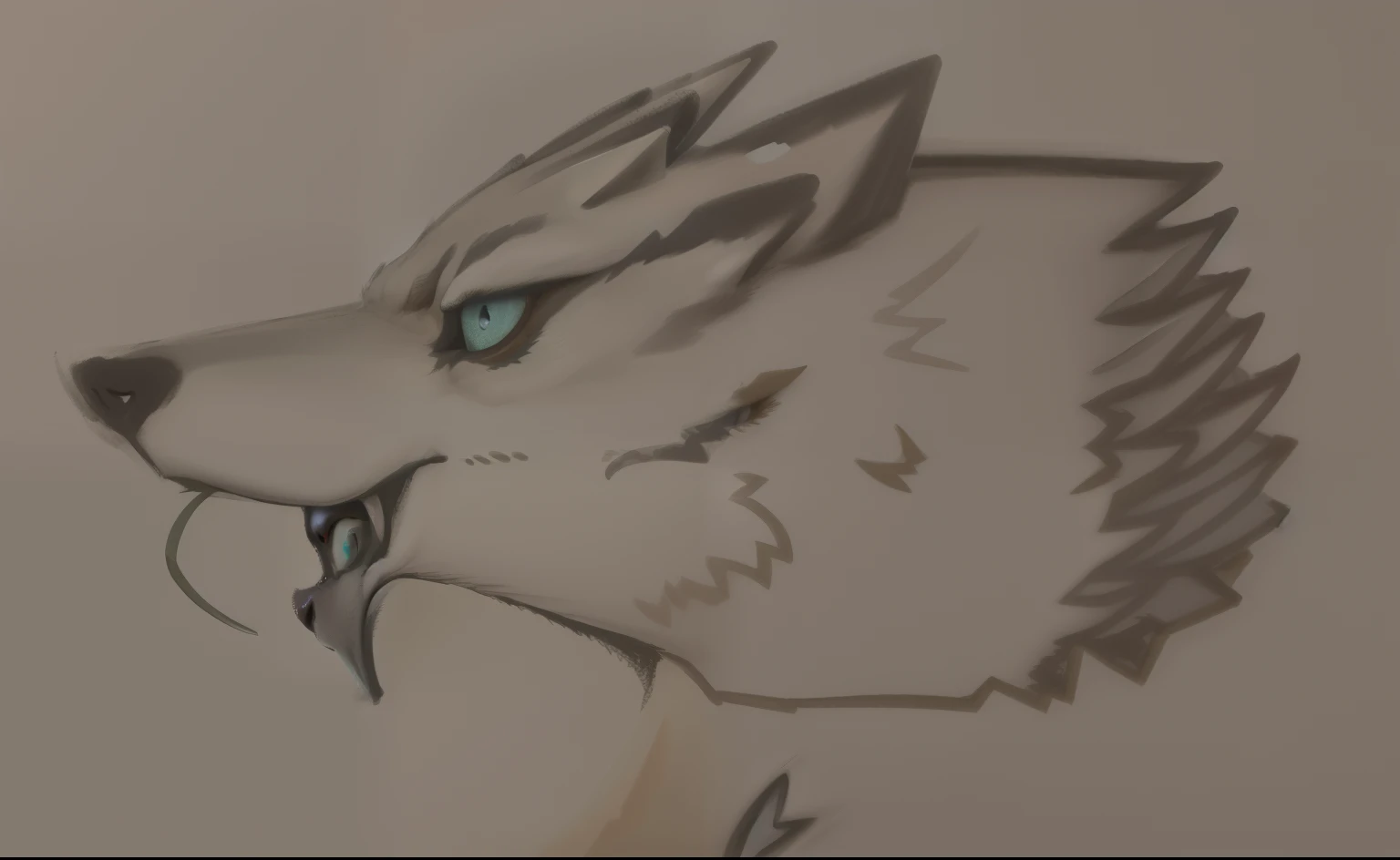 close-up view, close - up view, dragon in the background, dragon with scars, desenhado em fundo branco, fechar para cima, but as an anthropomorphic Wolf, wolf head!, vista de close-up |, , accurately drawn details
