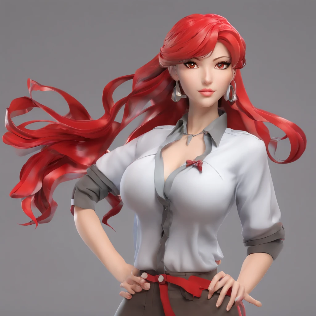 Garota de anime em camisa vermelha e gravata preta posando para uma foto, por Yang J, Artgerm extremamente detalhado, Tohsaka also., Artgerm JSC, Arte no estilo de Guweiz, bela arte digital, Artgerm. High detail, gama murata e Artgerm, estilo Artgerm, Modelo IG | Artgerm