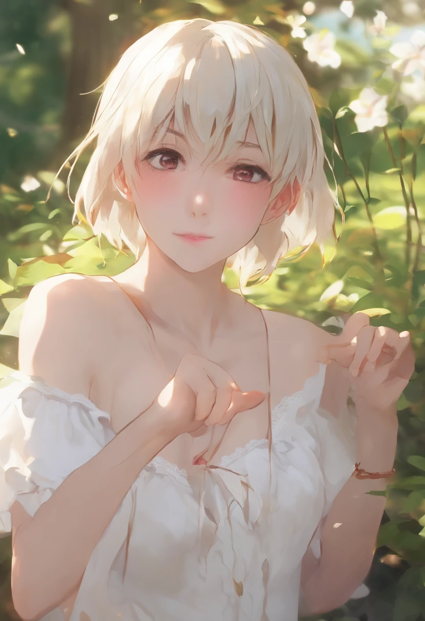 (high quality,masterpiece,4K,8k,16k),pretty girl,bust,Mid-chest,Smooth Skin,Silky Hair,Vibrant colors,Dreamy lighting,,Porcelain-like skin,Graceful pose,Serene atmosphere Natural beauty,Sublime aesthetics、
Outdoor、garden、blue sky、(Rose Garden、Red and white)、Scenery of a park filled with seasonal flowers in full bloom、(smile)、Young 1 female、Short blonde bob、(Full nudity)、Focus on the chest、The abdomen is visible、Leg gap、Focus on pubic hair、Underarm、Above the knee shot、smile、 Looking at the audience、 最high quality、High resolution, 8k, masterpiece,
