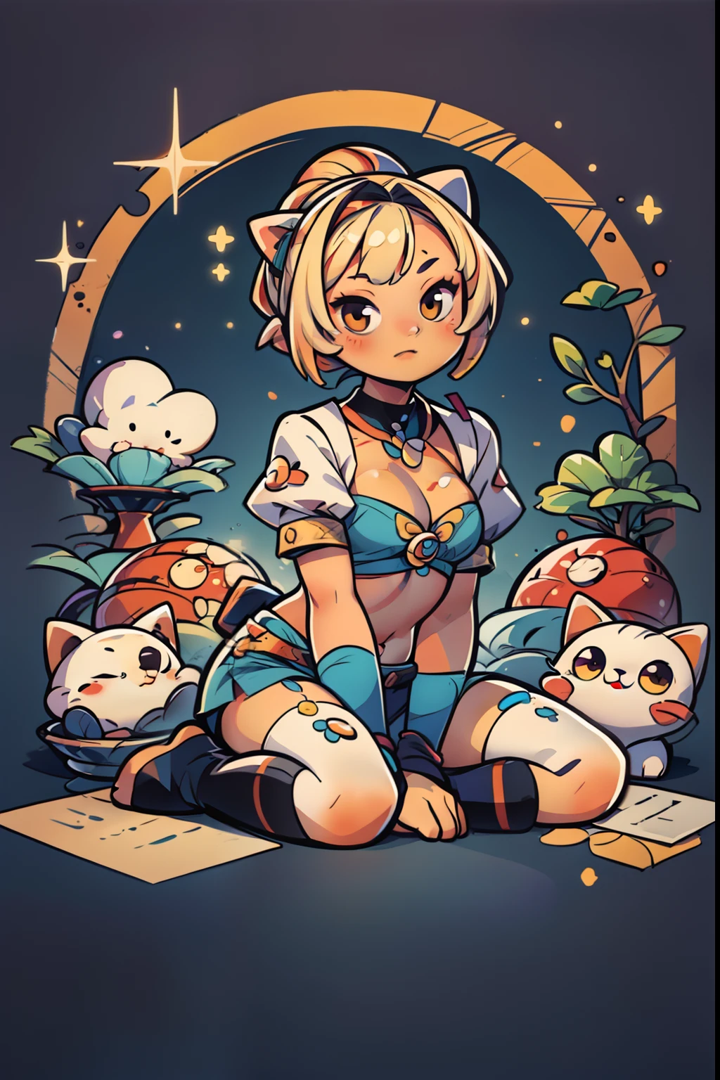 add_detail:1, There is a cat that is sitting on the ground, Arte digital 4K altamente detallado, Lindo arte digital detallado, Arte digital detallado 4K, 8K impresionantes obras de arte, Adorable pintura digital, Arte detallado de alta calidad 8K, Lindo arte digital, Arte detallado 4K, Hermosa obra de arte digital, 4 K arte altamente detallado, Hermoso arte UHD 4 K, 4K fantasy art