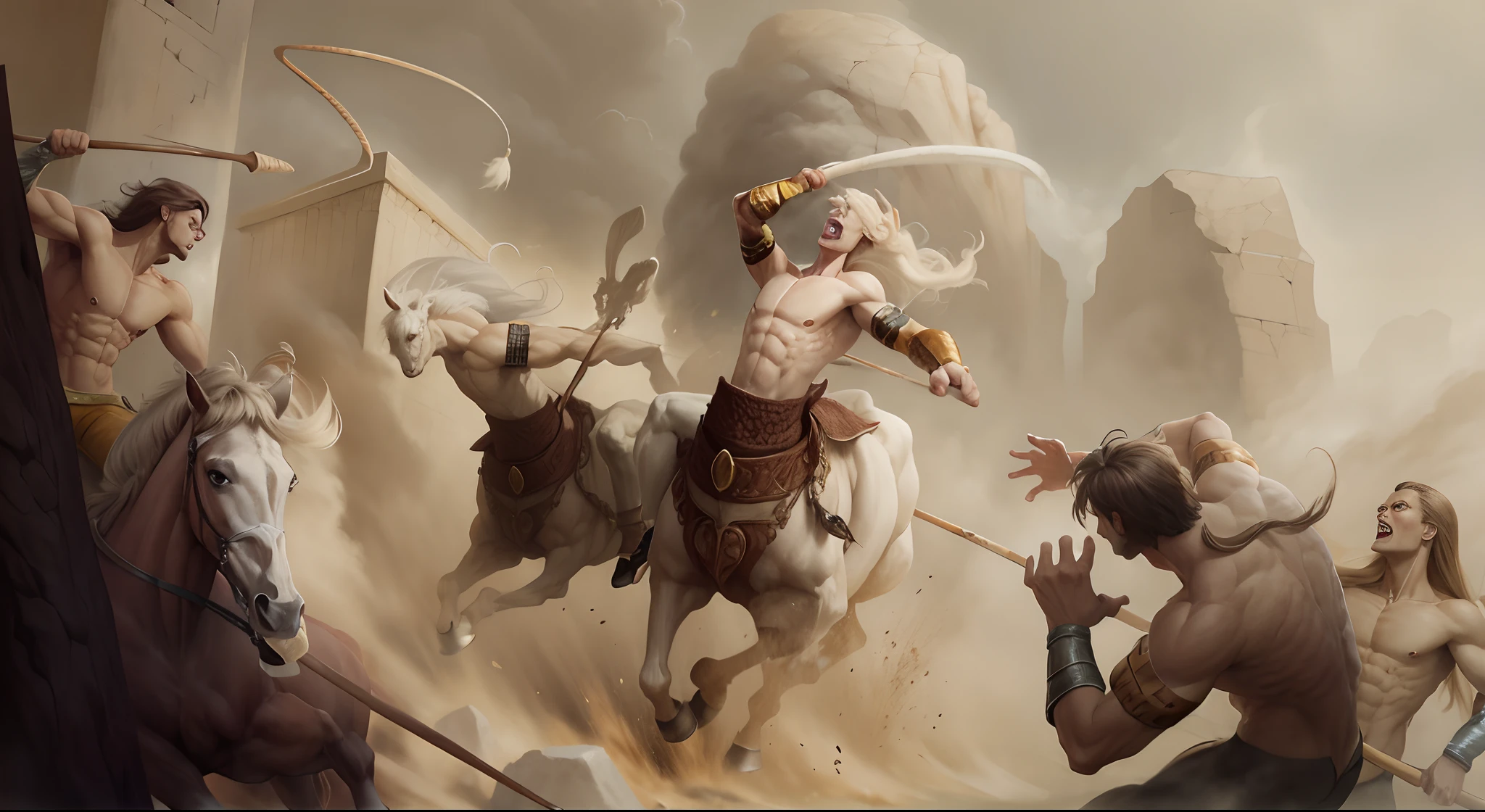 (max resolution: 1.2), (Ultra HDTV: 1.2), 8K resolution, Eye and skin details, face details, , (Sharp focus: 1.2), (Precise focus) sharp face: 1.2), Boy, Standing, Long hair, White hair, (White cat ears, Cat tail) Holding anchor, Shirtless, Exposed pecs, Six pack abs, transparent white briefs, Season Summer, Sea water, Coconut tree, Blue sky, White clouds, Sunlight, Water table