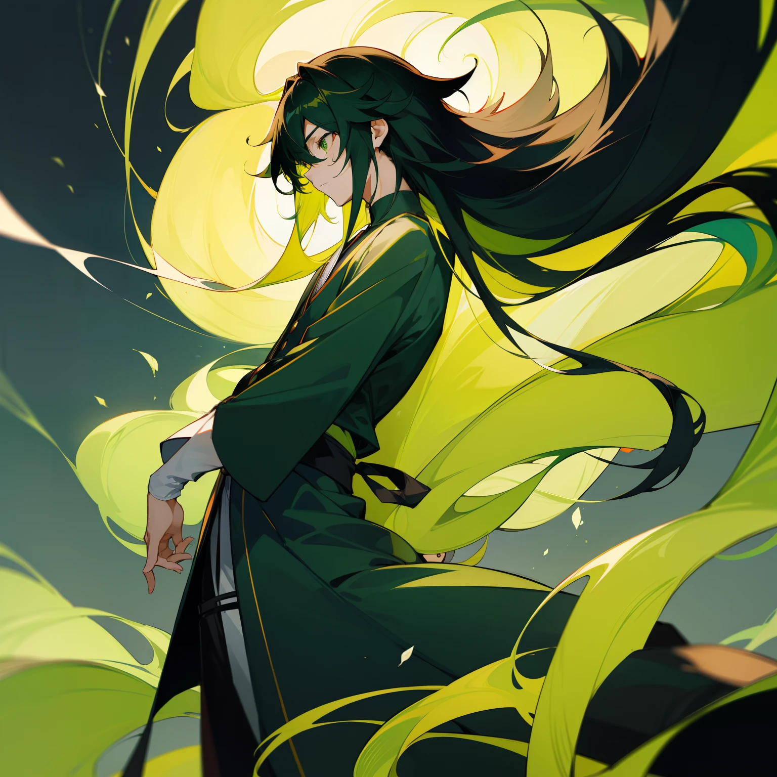 tmasterpiece,超高分辨率,dreamy bamboo forest,Countless lights pass through the bamboo forest,infinite depth,Very beautiful and detailed dark green gradient robe,White green robe,nipple process,quality,Dragon scale robe,Crystal effect,Talismanamboo Forest Taoist,shoun(Minimalist:1.5)