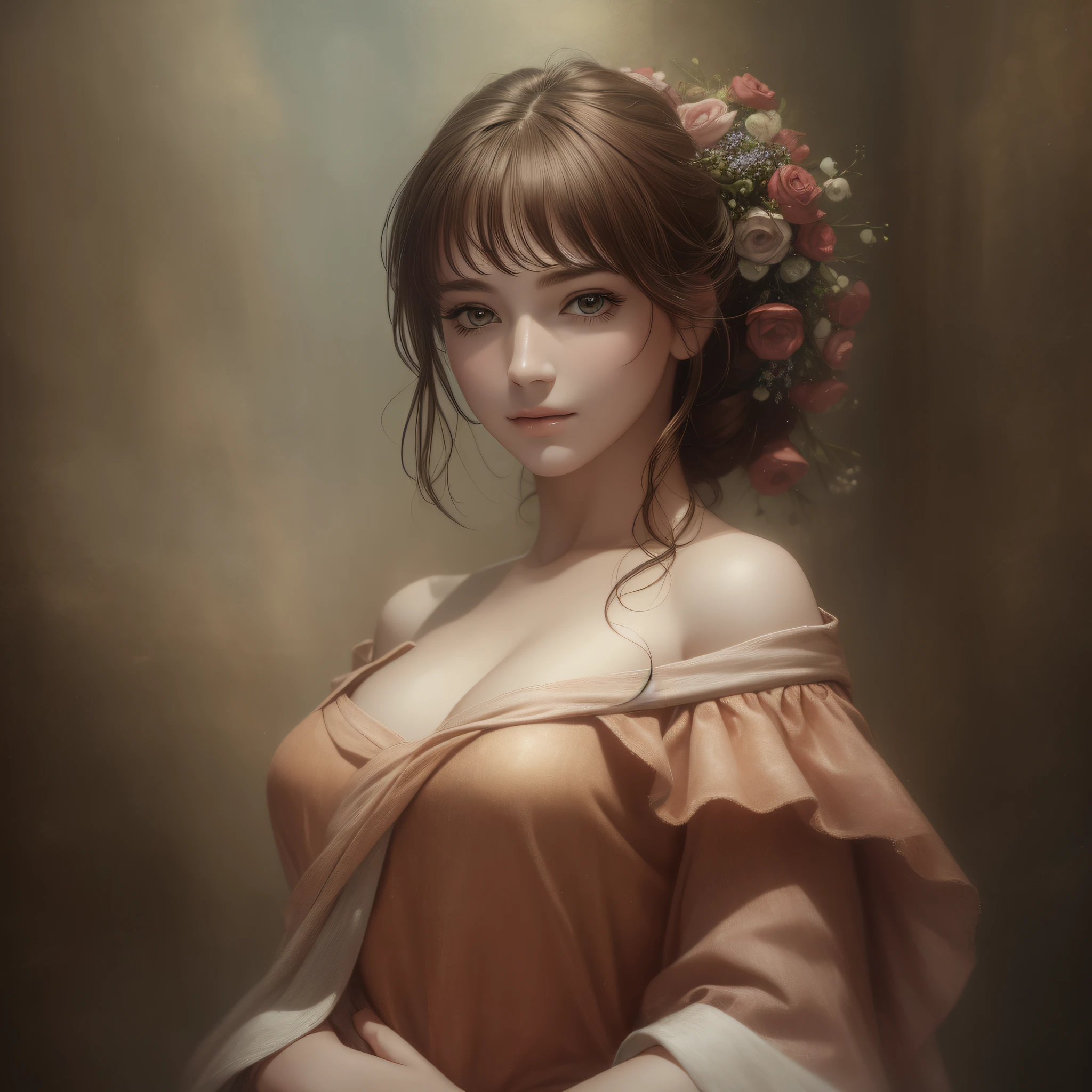 Best quality, masterpiece, ultra high res, (photorealistic:1.4), raw photo, 1girl, off shoulder