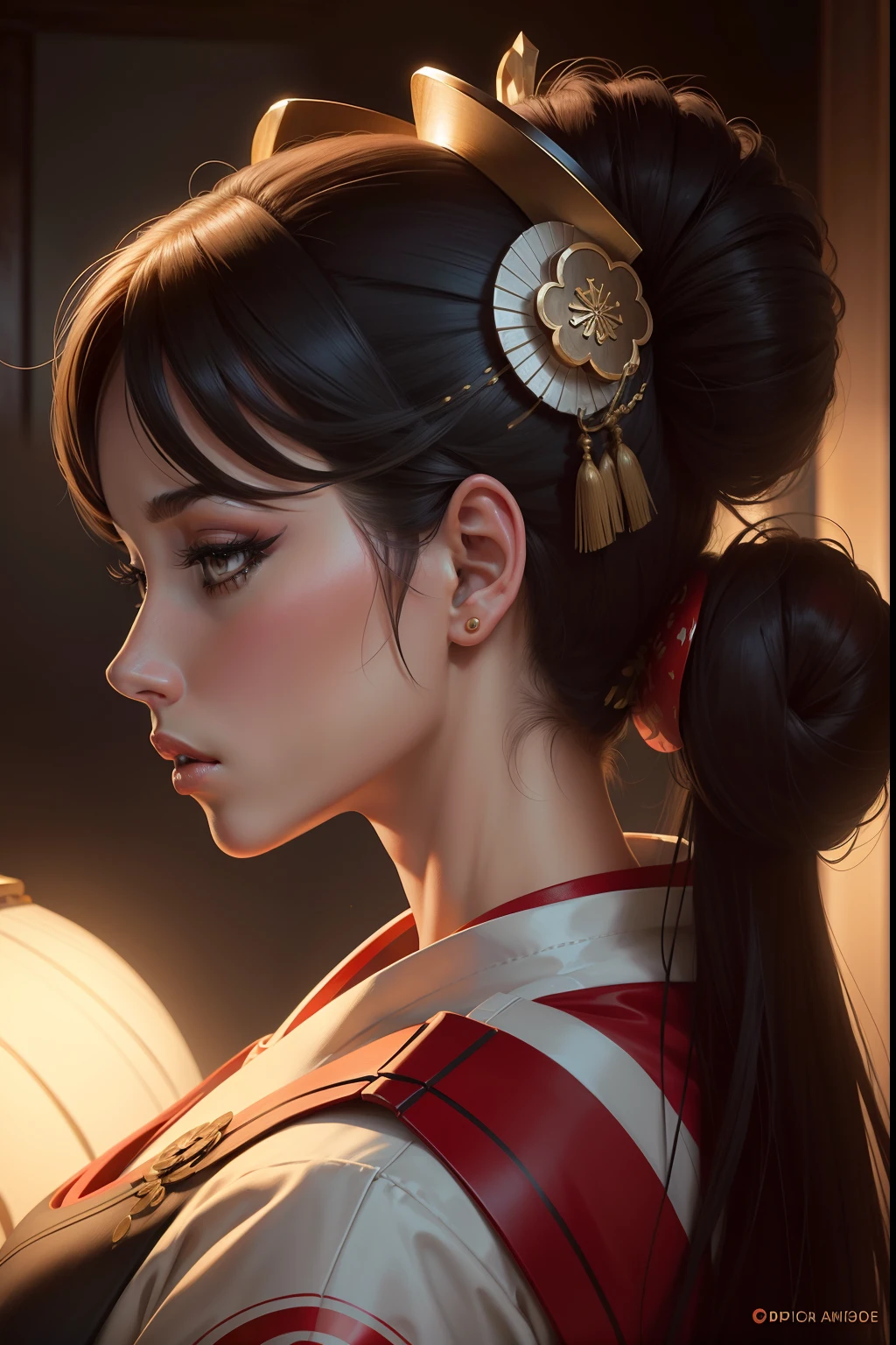 lucy pinder, profile, portrait, geisha