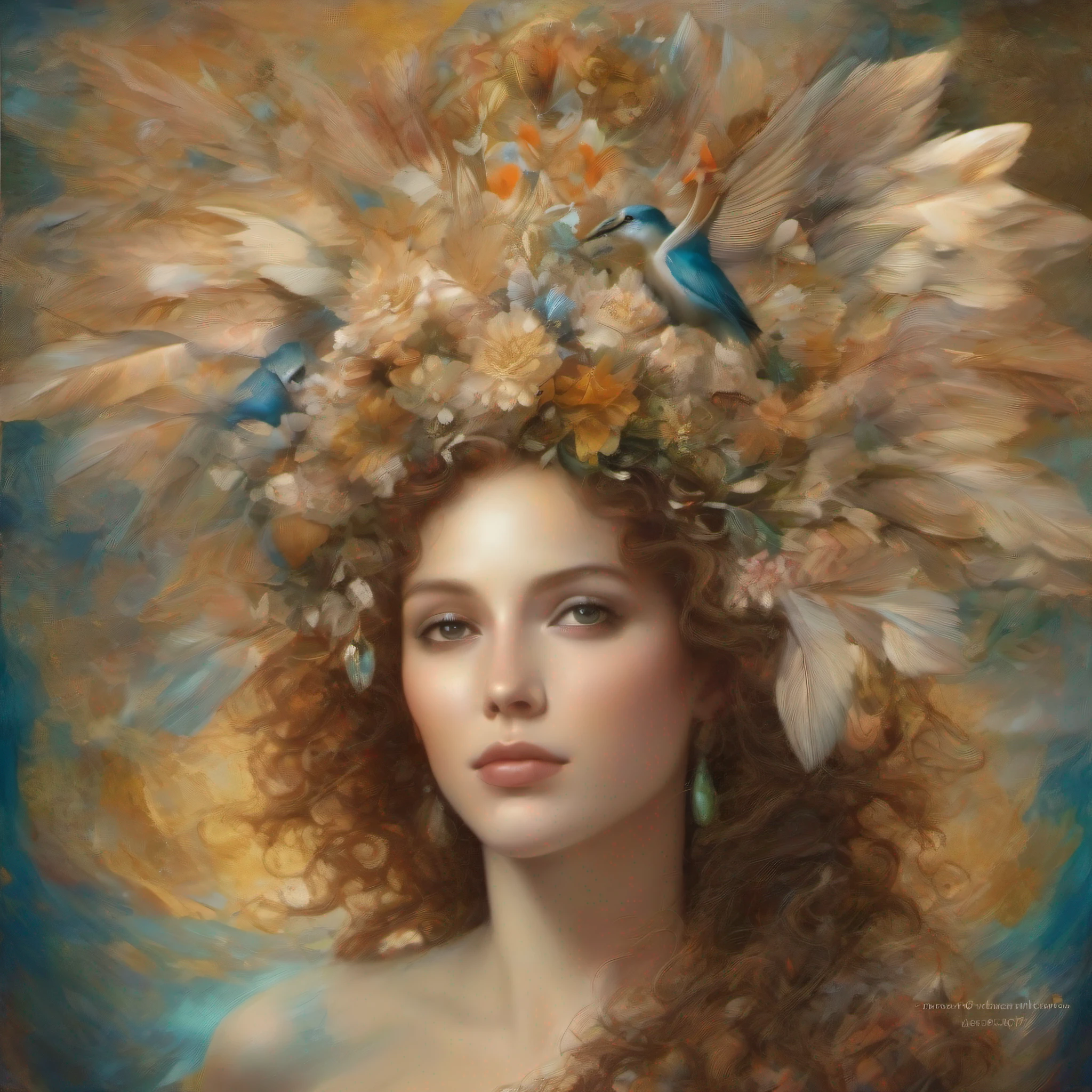 obra de arte inspirada na deusa Afrodite, The personification of beauty and love in Greek mythology. Retrate-a como uma figura esbelta e graciosa, Wrapped in a halo of divine light that enhances its enchanting aura. Your characteristics should express serenity and power, conveying a feeling of universal love and connection with nature. Use cores suaves e harmoniosas para criar uma atmosfera envolvente e sublime. The image should capture the essence of Aphrodite's divinity, evoking a sense of wonder and wonder in the beholder. Lembre-se de destacar os detalhes que fazem dela uma musa inspiradora para artistas de todas as idades. Be creative and surprise us with a masterpiece that touches the hearts and delights the minds of all who appreciate it.