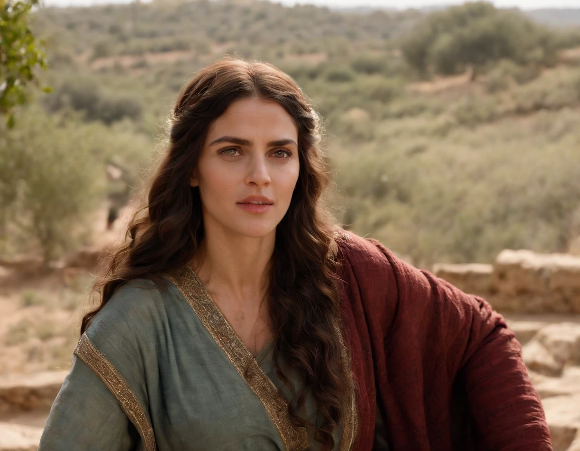 (melhor qualidade: 1.4), (Ultra Highres: 1.2), (fotorrealista: 1.4), (8k, Foto RAW: 1.2).The description of the Samaritan woman's physical appearance is not detailed in the biblical narrative, But her Samaritan background suggests she probably had similar traits to other people in the region. No historical-cultural context, The story of the Samaritan woman is set during a period of ethnic and religious tensions between Samaritans and Jews. His encounter with Jesus at Jacob's well highlights the message of spiritual equality and the importance of faith over cultural differences.