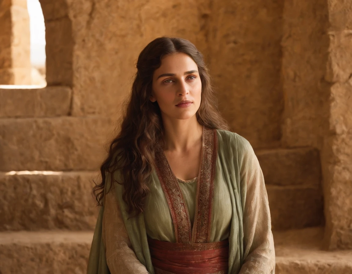 (melhor qualidade: 1.4), (Ultra Highres: 1.2), (fotorrealista: 1.4), (8k, Foto RAW: 1.2).The description of the Samaritan woman's physical appearance is not detailed in the biblical narrative, But her Samaritan background suggests she probably had similar traits to other people in the region. No historical-cultural context, The story of the Samaritan woman is set during a period of ethnic and religious tensions between Samaritans and Jews. His encounter with Jesus at Jacob's well highlights the message of spiritual equality and the importance of faith over cultural differences.
