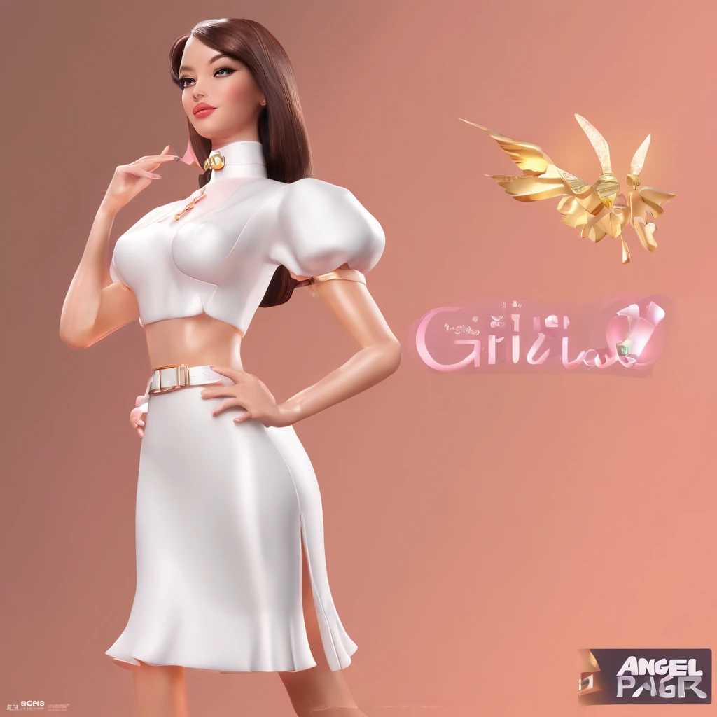 Super linda ip girl por popmart, ojos brillantes, angel,Small white dress, lodo, modelos, Juego de caja ciega, Brillante y delicado,fondo limpio, Buen brillo;, Renderizado 3D de,Mejor calidad Full Princess Dress Barbie