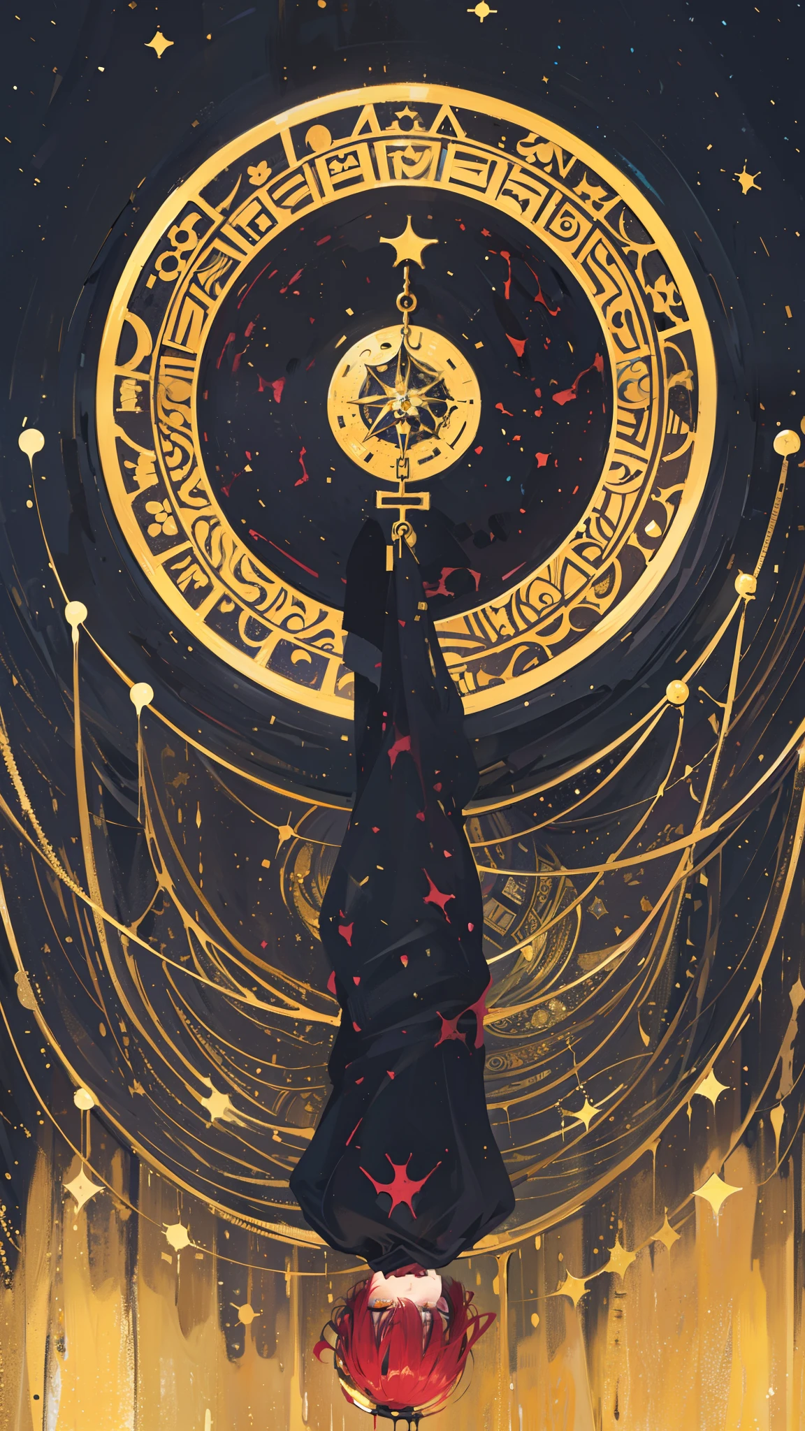 High quality. High details. 8K. Hanged woman. Melting makeup. Crackled skin. Klimt. Esoteric.