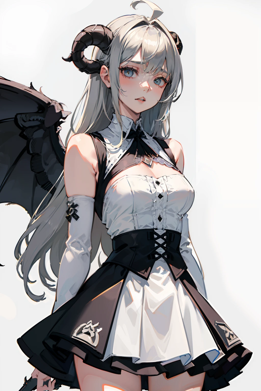 Pretty girl with cold facial expression