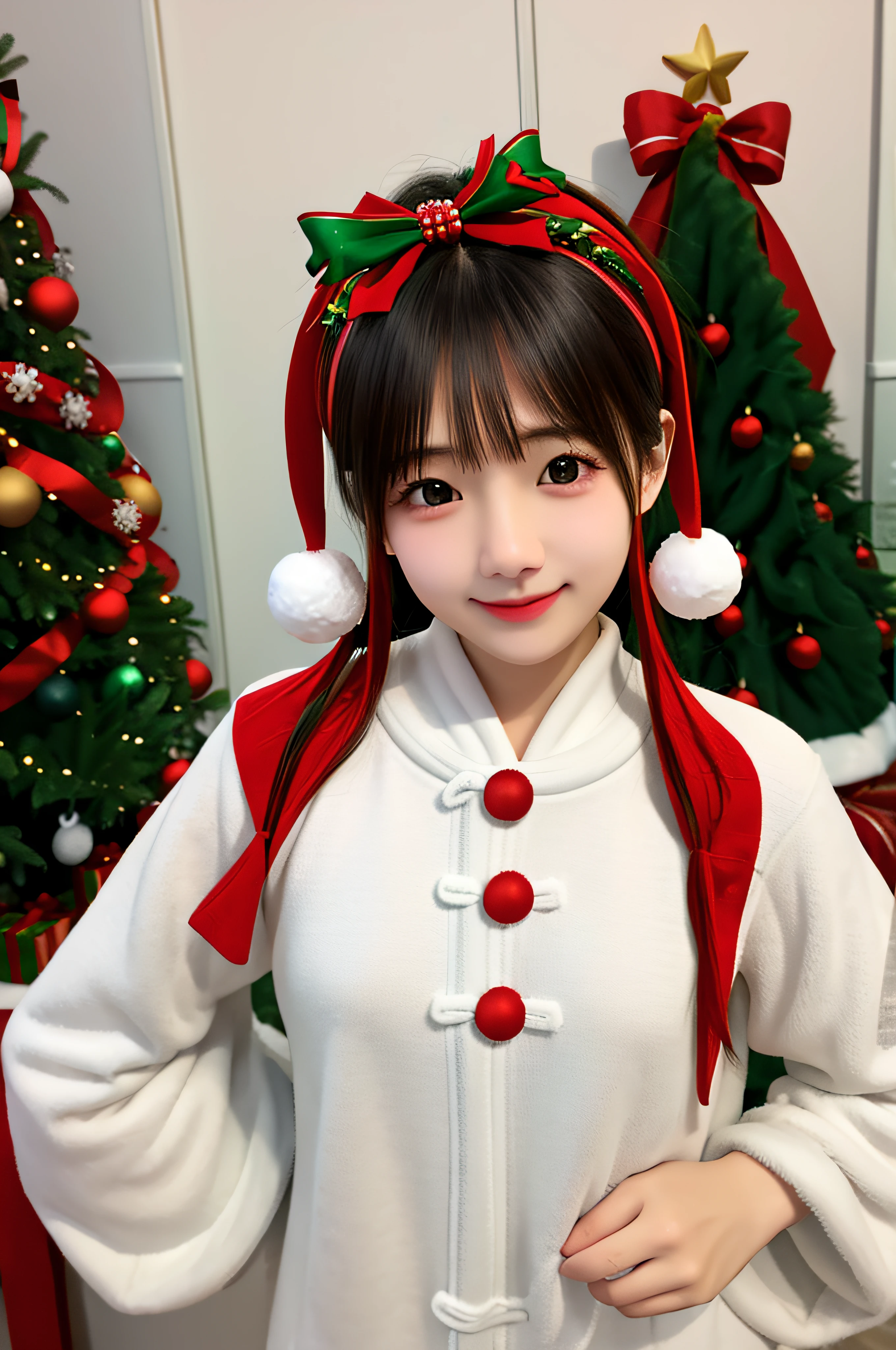 snowman、Christmas、Christmas tree、Winter scene、yuki、Christmas present、santa claus、femele、small tits