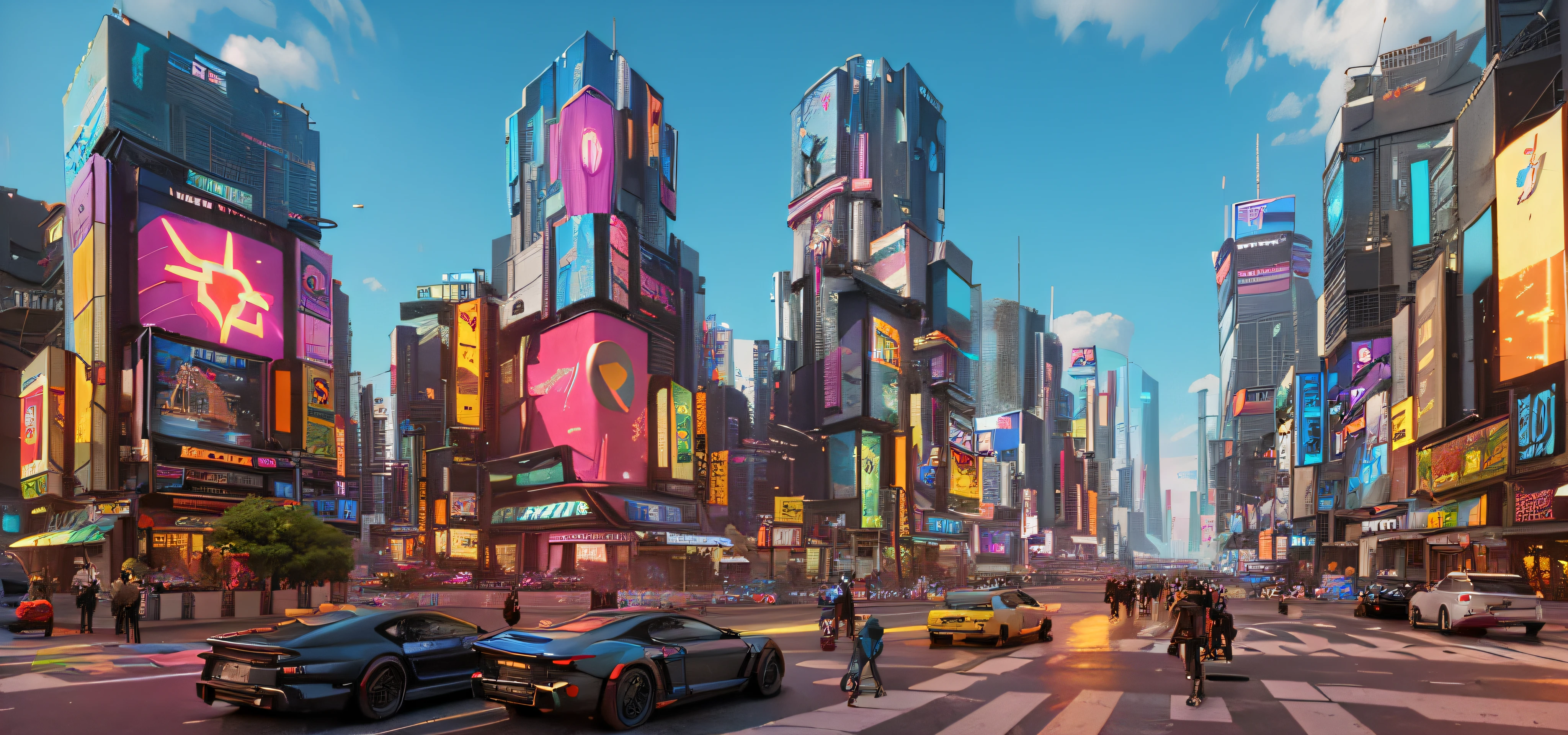 Close-up of city streets with cars and people, hyper realistic cyberpunk city, Busy cyberpunk metropolis, in cyberpunk city, In the cyberpunk city of the future, Cyberpunk in Cyberpunk City, Arstation & Beeple Highly, hyper-realistic cyberpunk style, Concept Art | Beeple, 3 d render beeple, cyberpunk city, Cyberpunk cityscape