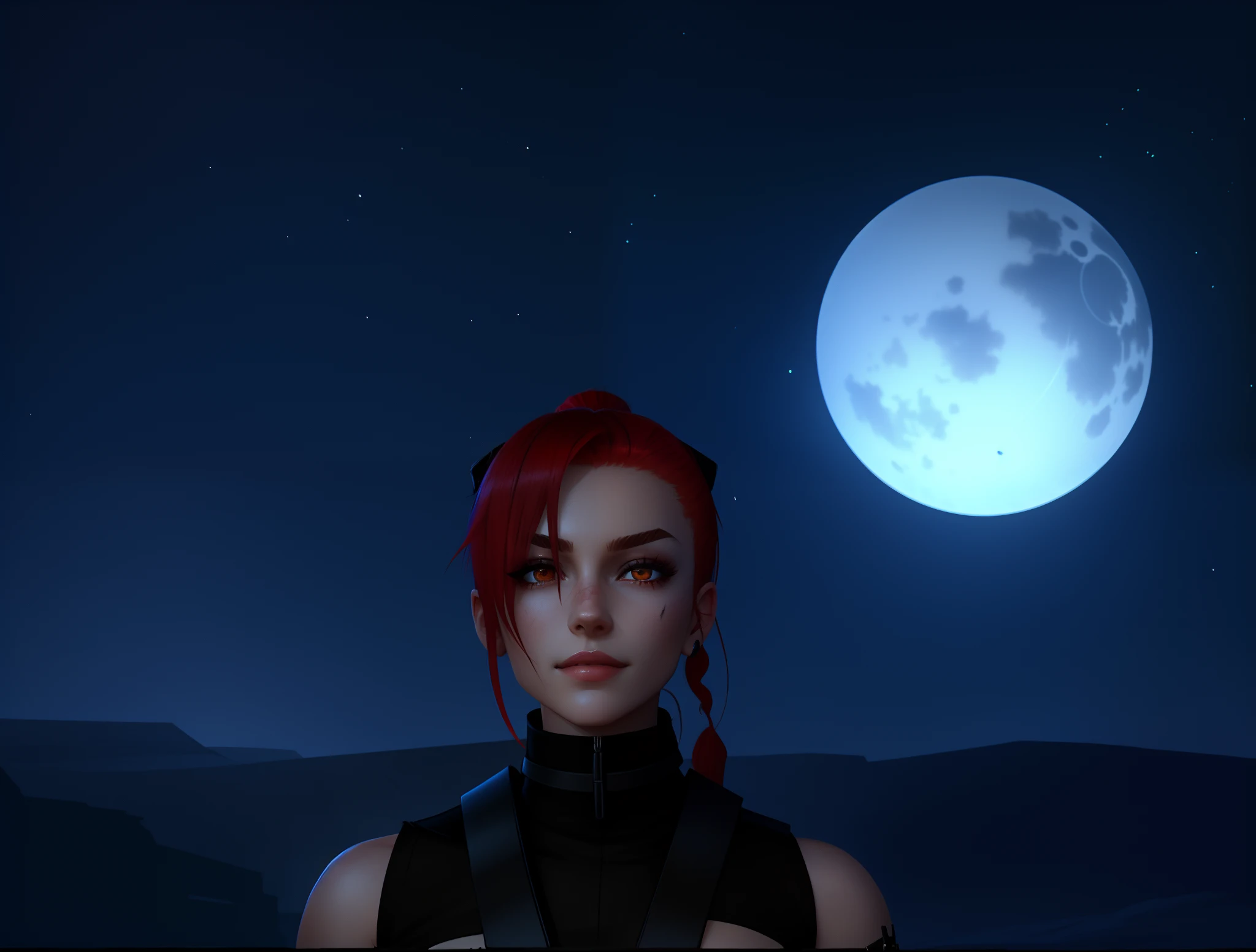 beautiful young female Human Race character, fantasy, white eyes, hair is a red ponytail, two slash scars scars around her right eye, black and red top that covers her neck, portrait, grey eyes, ears uncovered, soft black eyebrows, holding two mediaval guns, smug look, smirk, medieval stone city, volumetric lighting, best quality, beautiful young female Human Race character, fantasy, white eyes, hair is a red ponytail, two slash scars scars around her right eye, black and red top that covers her neck, portrait, grey eyes, ears uncovered, soft black eyebrows, holding two mediaval guns, smug look, smirk, medieval stone city, volumetric lighting, best quality