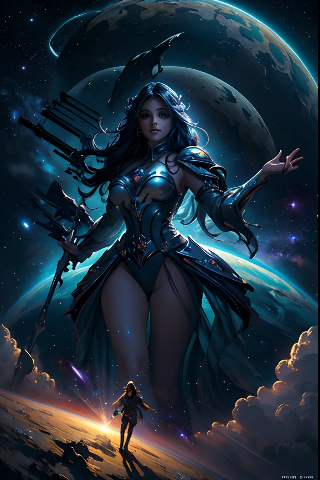 ethereal fantasy concept art of "stucked in the 4th dimension", (masterpiece,best quality:1.5), (space_style:0.6), cosmic outer space, aerial photograph unreal engine, low-key lighting . magnificent, celestial, ethereal, painterly, epic, majestic, magical, fantasy art, cover art, dreamy,smile,