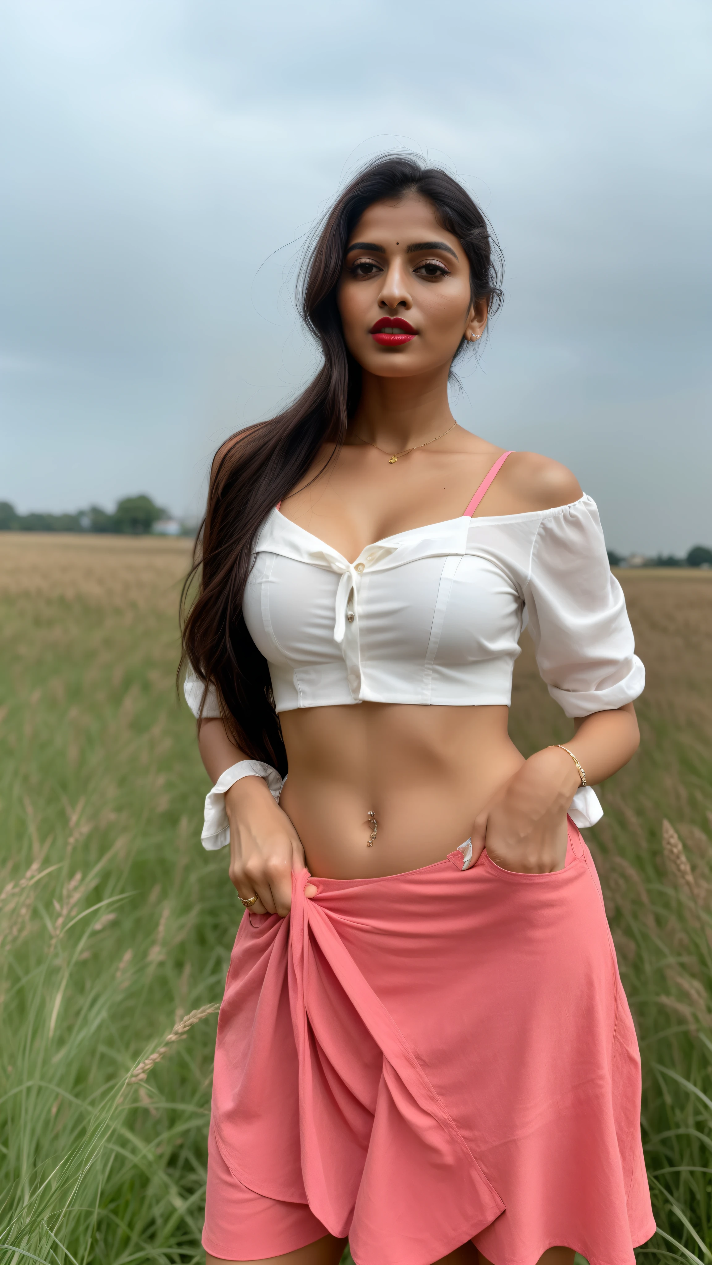((RAW, analog style)), face, extremely detailed full body color photo of a 25 y.o girl, beautiful face, beautiful eyes, ((small nose)), big natural lips, ((fabric frock yellow)), small breasts, hourglass shape body, outdoor street delhi ((film grain, skin details, high detailed skin texture, 8k hdr, dslr)), indian female model silpa Shetty, dark red lips, dark pink natural lips, black color shorts, healthy body