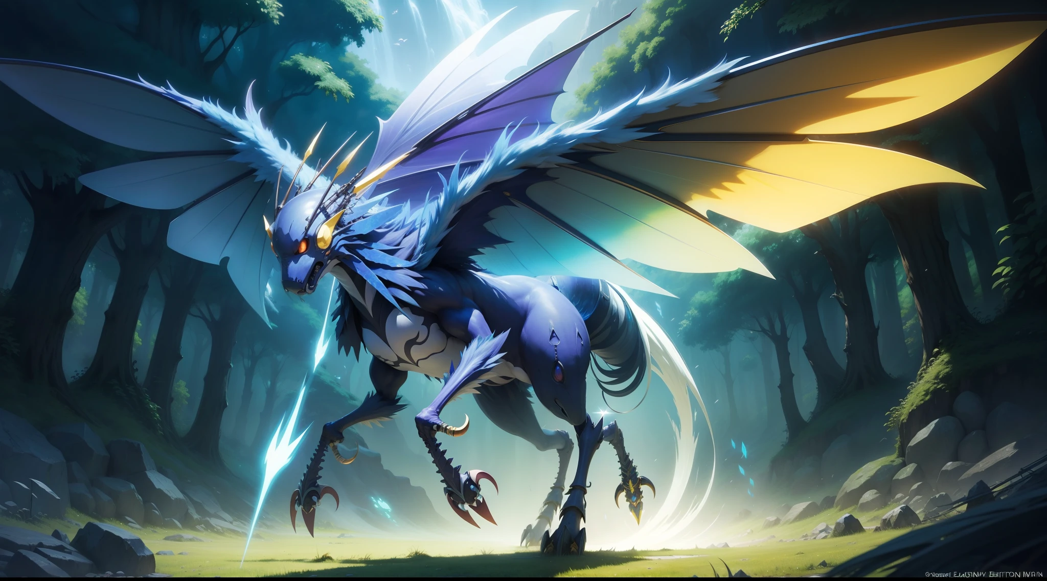 Digimon fly concept art fantasy elemental nature