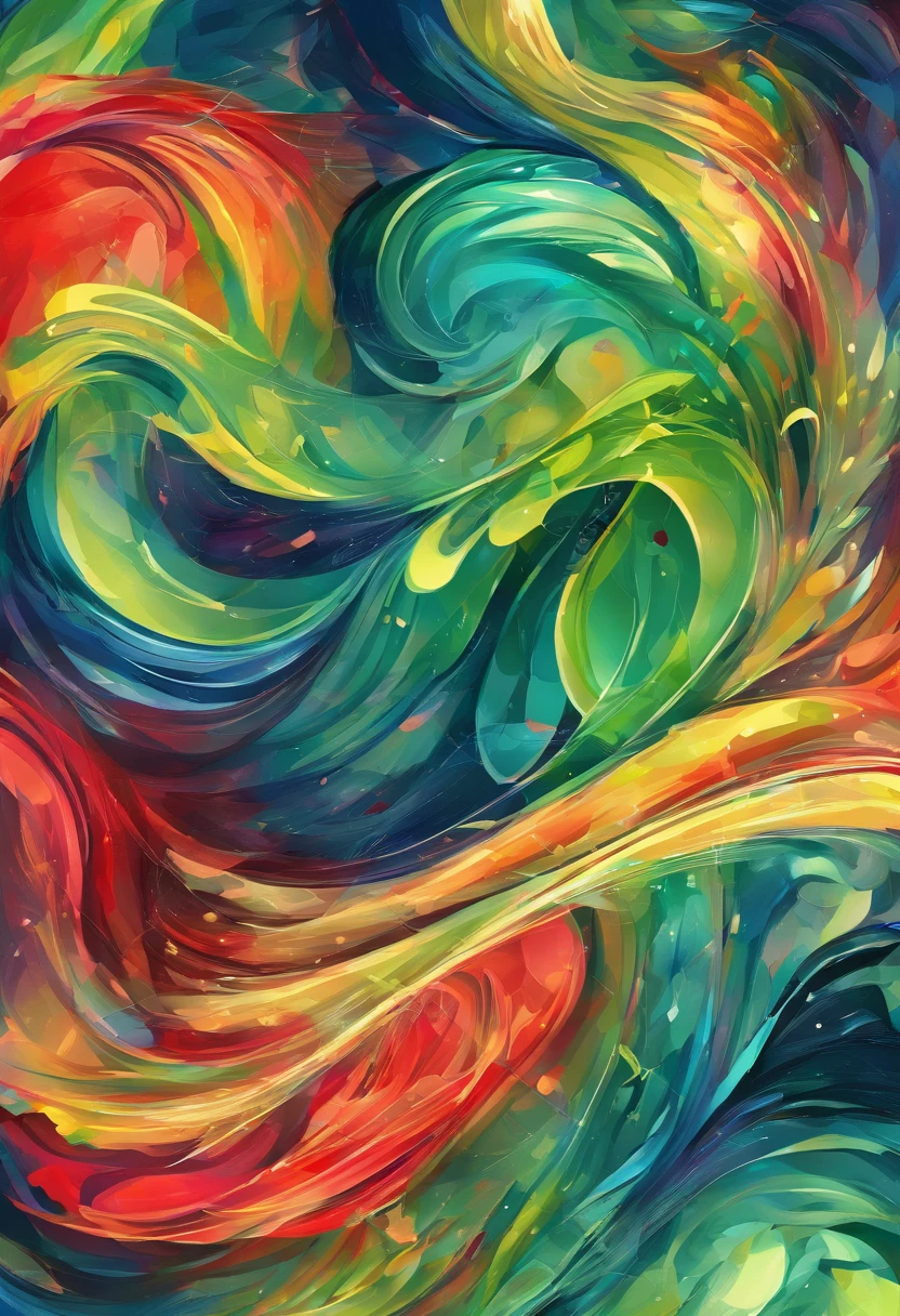 3d watercolor abstract,Dark background,High resolution,High quality,Colorful,Green,Red,Blue